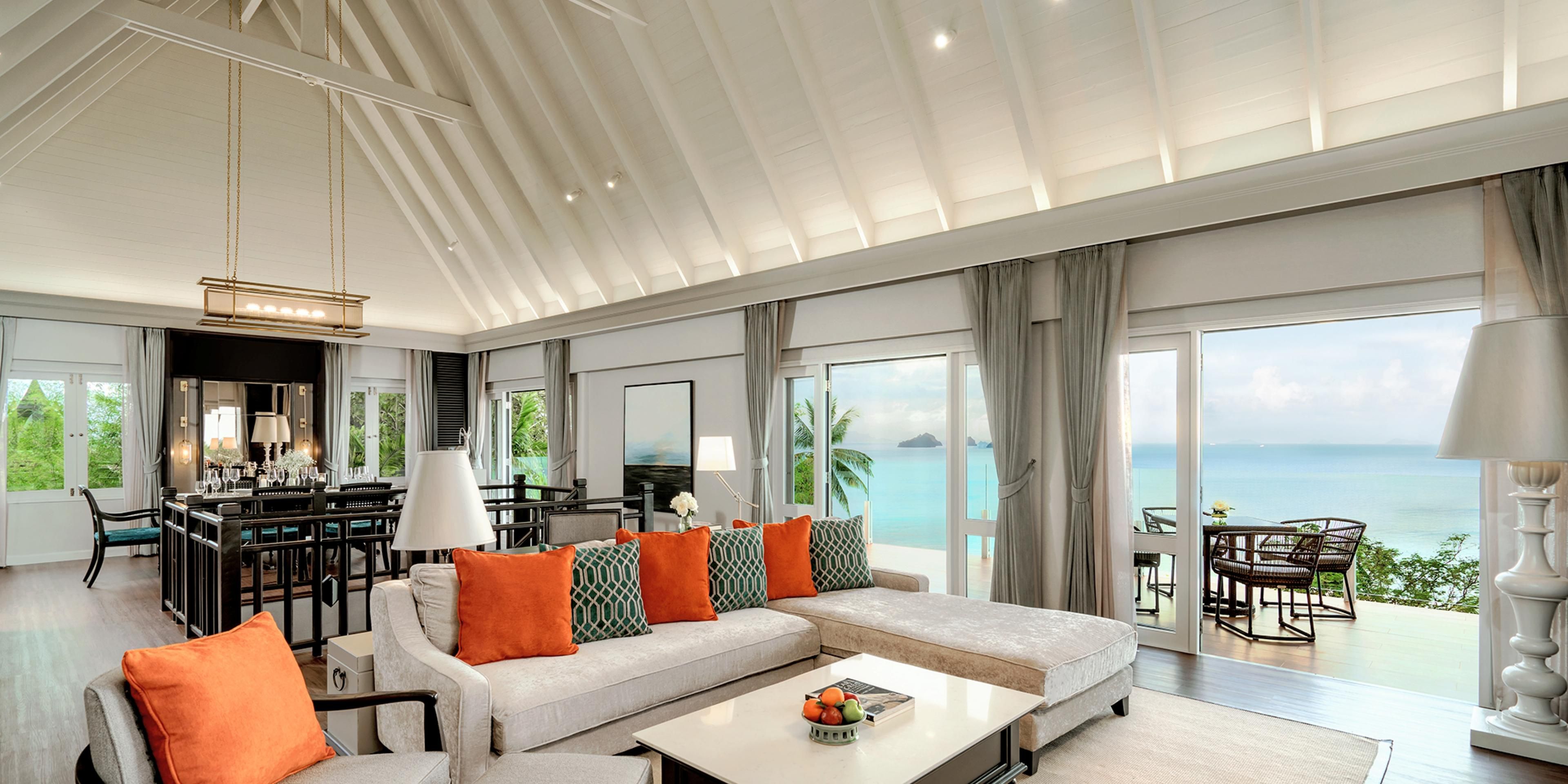 Experience luxury for families and a group of friends in our Cliffside residence with lush tropical island views or the private ocean-facing terrace for incredible sunsets.
Guests booking two-bedroom family villa accommodation will enjoy the special welcome amenity for children, dining with parents, spa treatments for kids, and more.