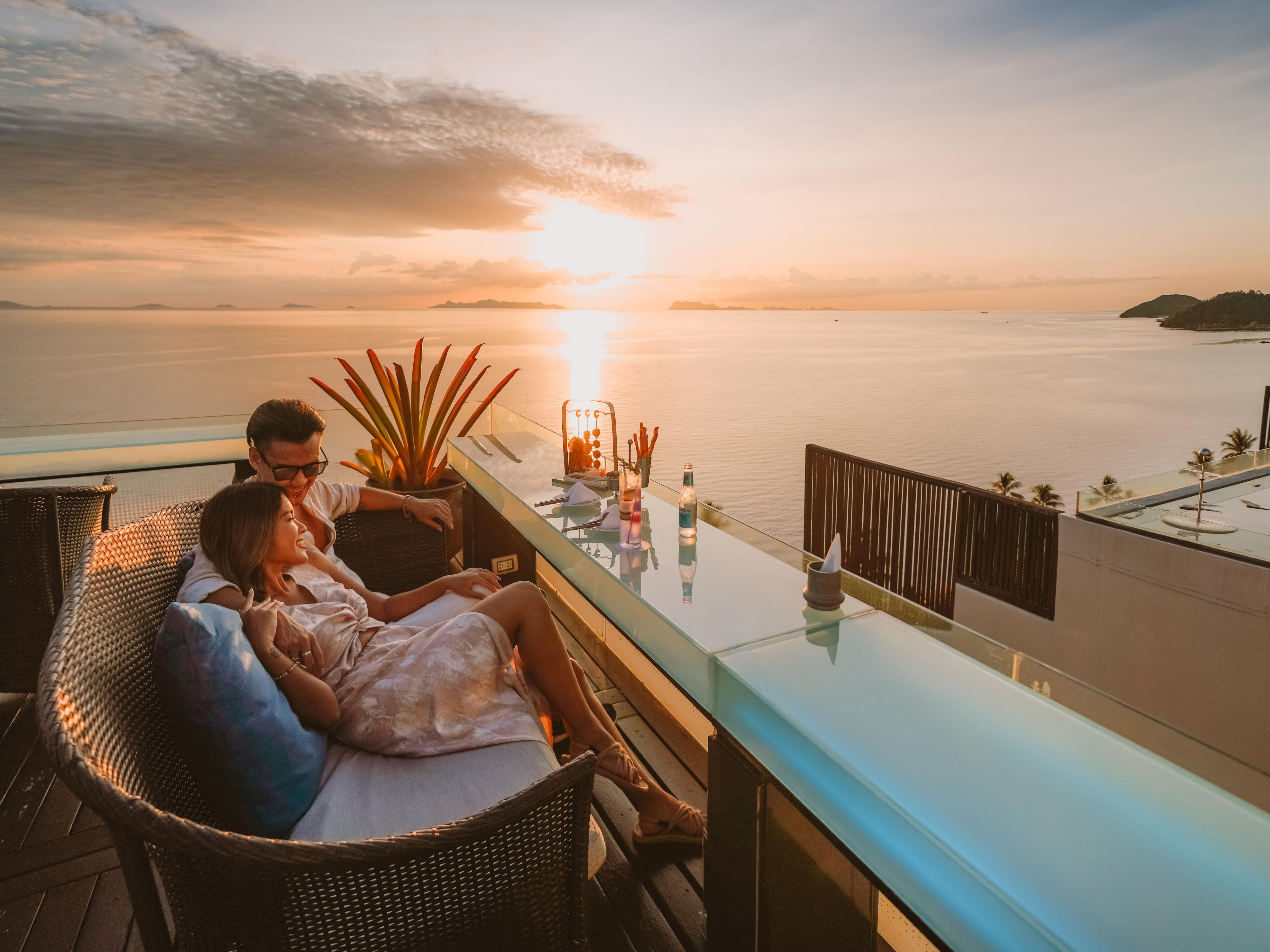 A stunning sunset hour awaits at Air Bar.