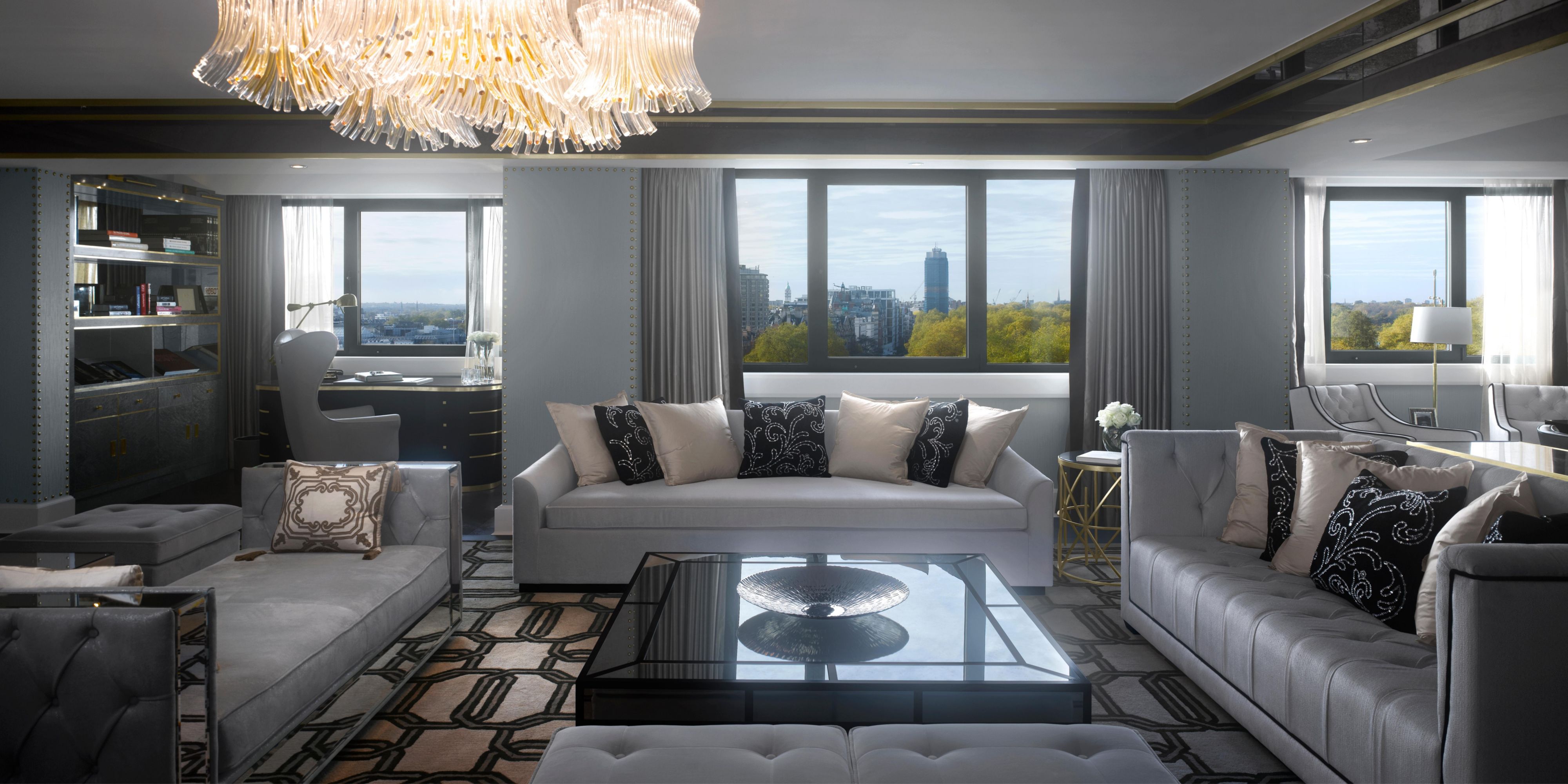 luxury hotel room design - living area