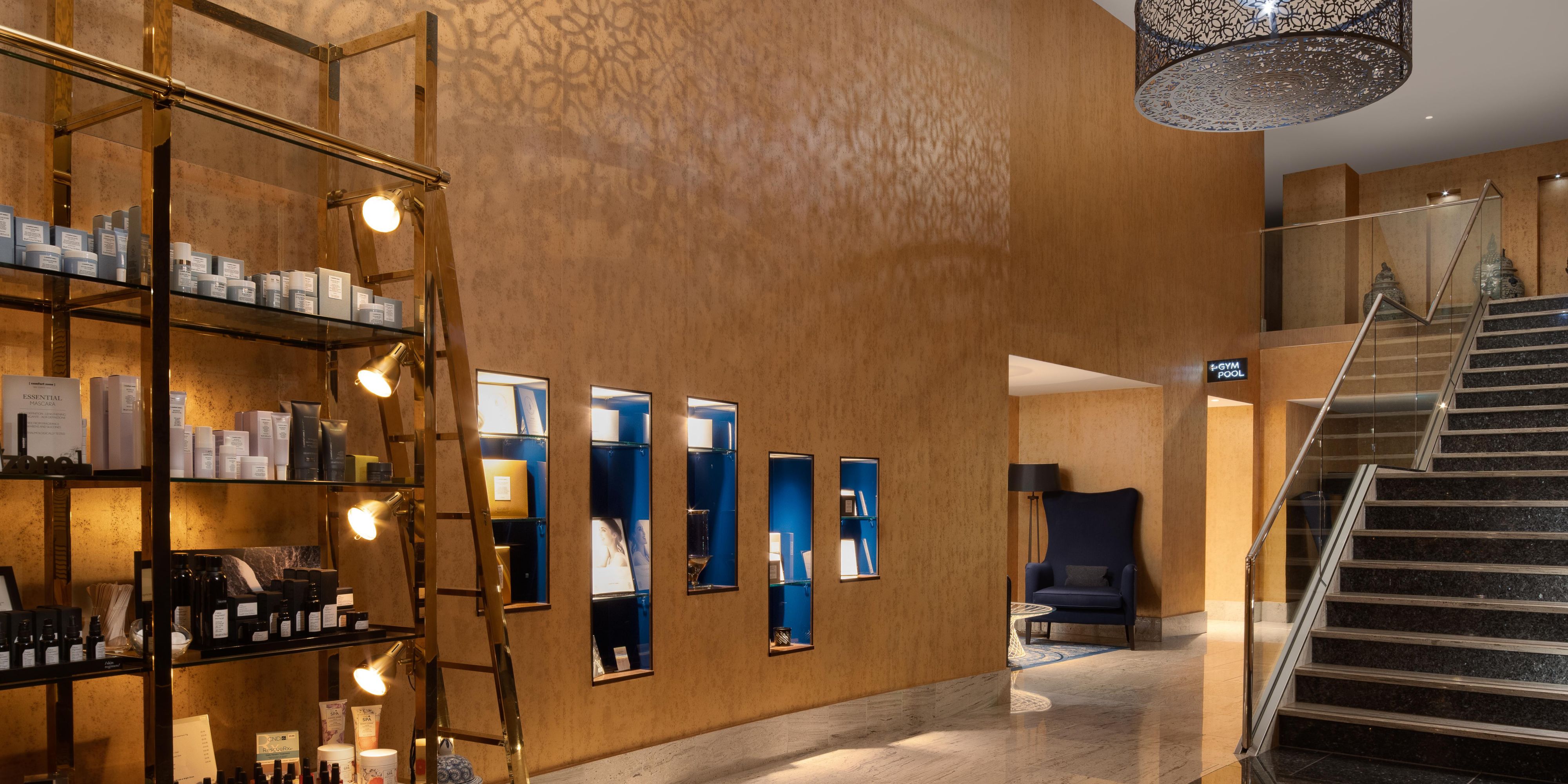 The Spa offers a luxurious and holistic approach to well-being. The Spa features a 17m swimming pool including a 3-meter relaxation pool, a sauna, a steam room, a relaxation lounge with a selection of herbal teas and nutrition snacks, and a 24-hour Fitness center. Open Monday–Friday: 6:30 am–9:00 pm
Weekends and Bank holidays: 7:30 am–9:00 pm