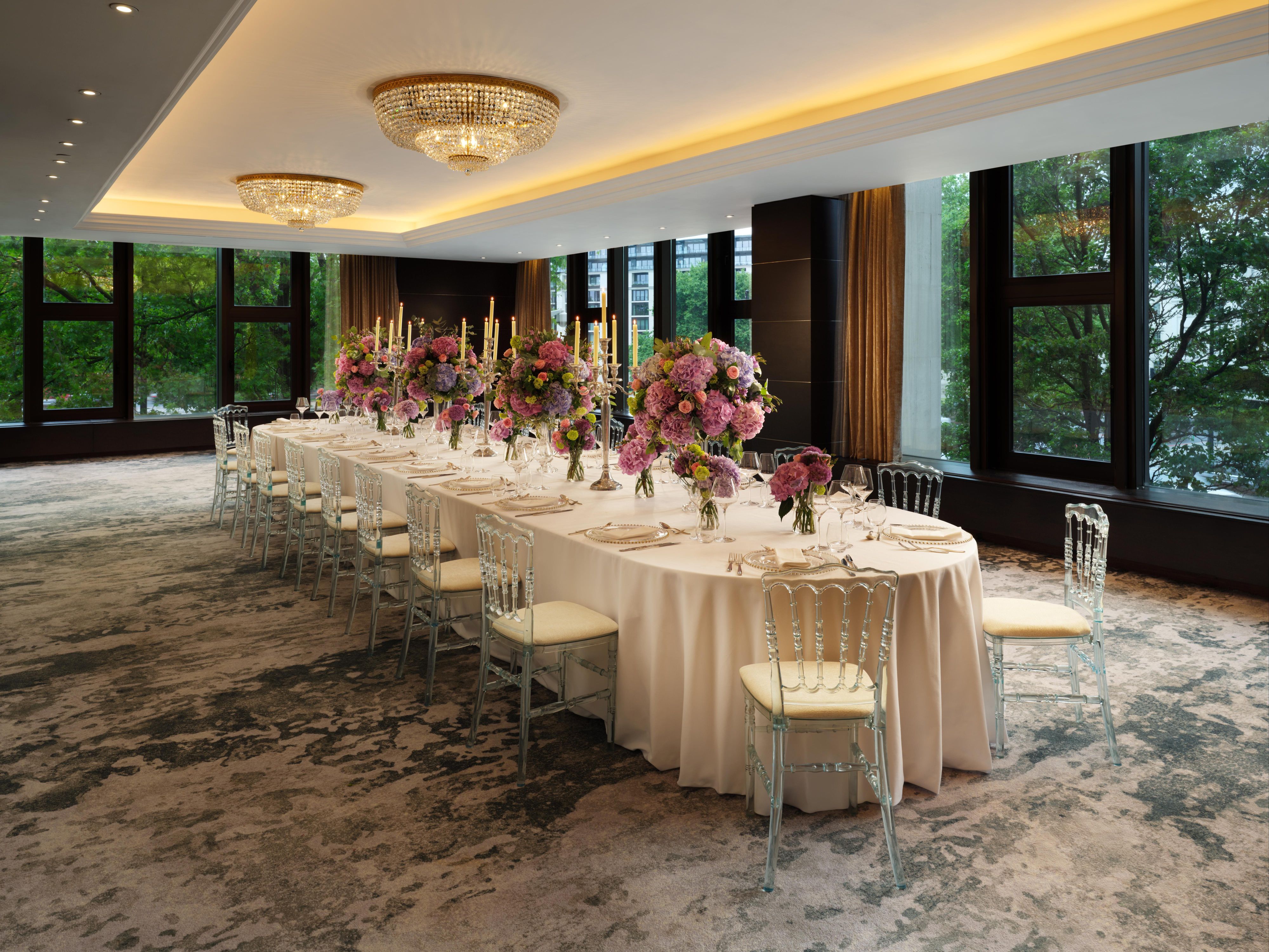 Ballroom setup for wedding