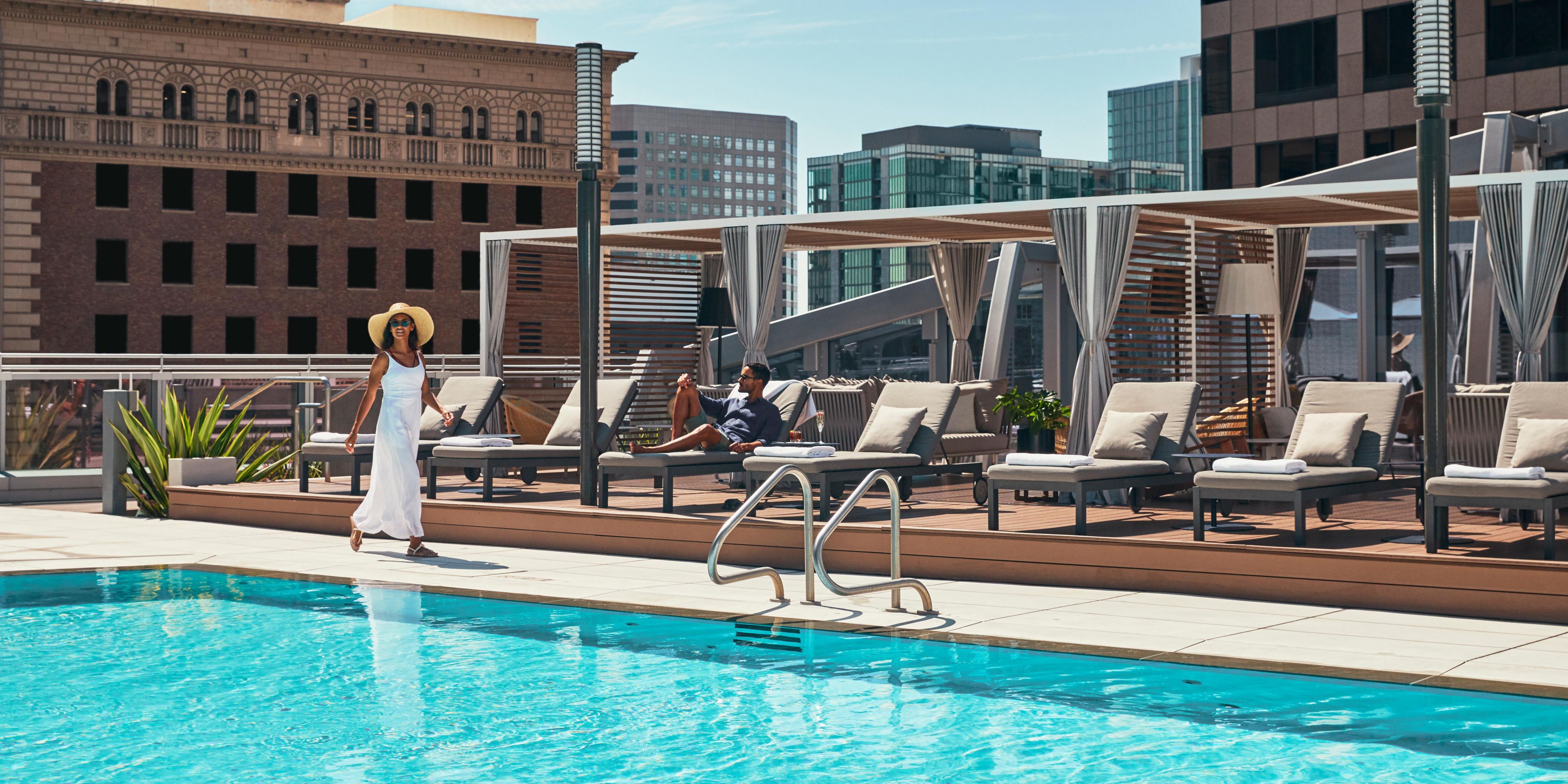 Soak up sun and downtown Los Angeles views from the pool