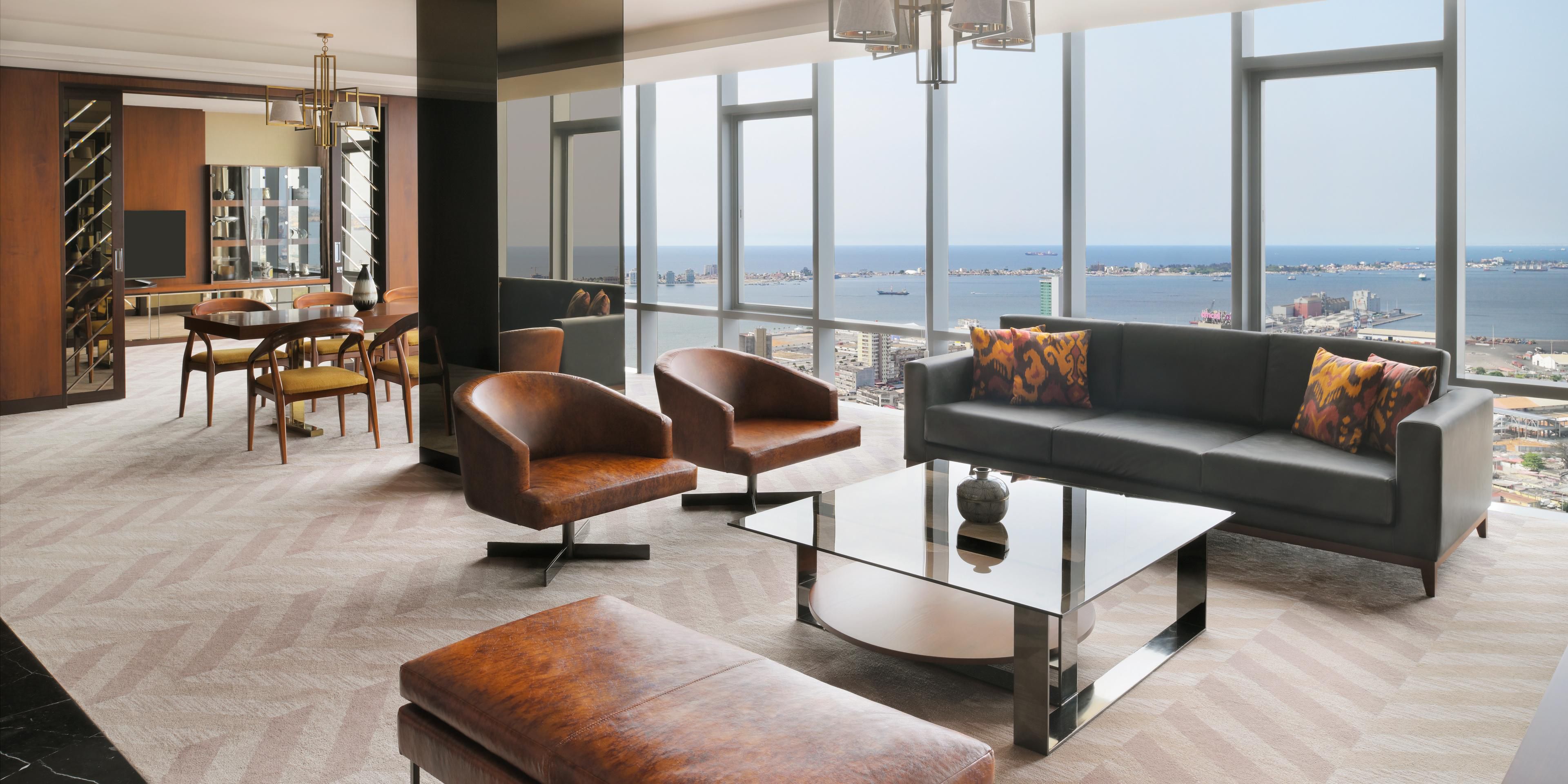 Presidential Suite living room offers comfort as well as luxury