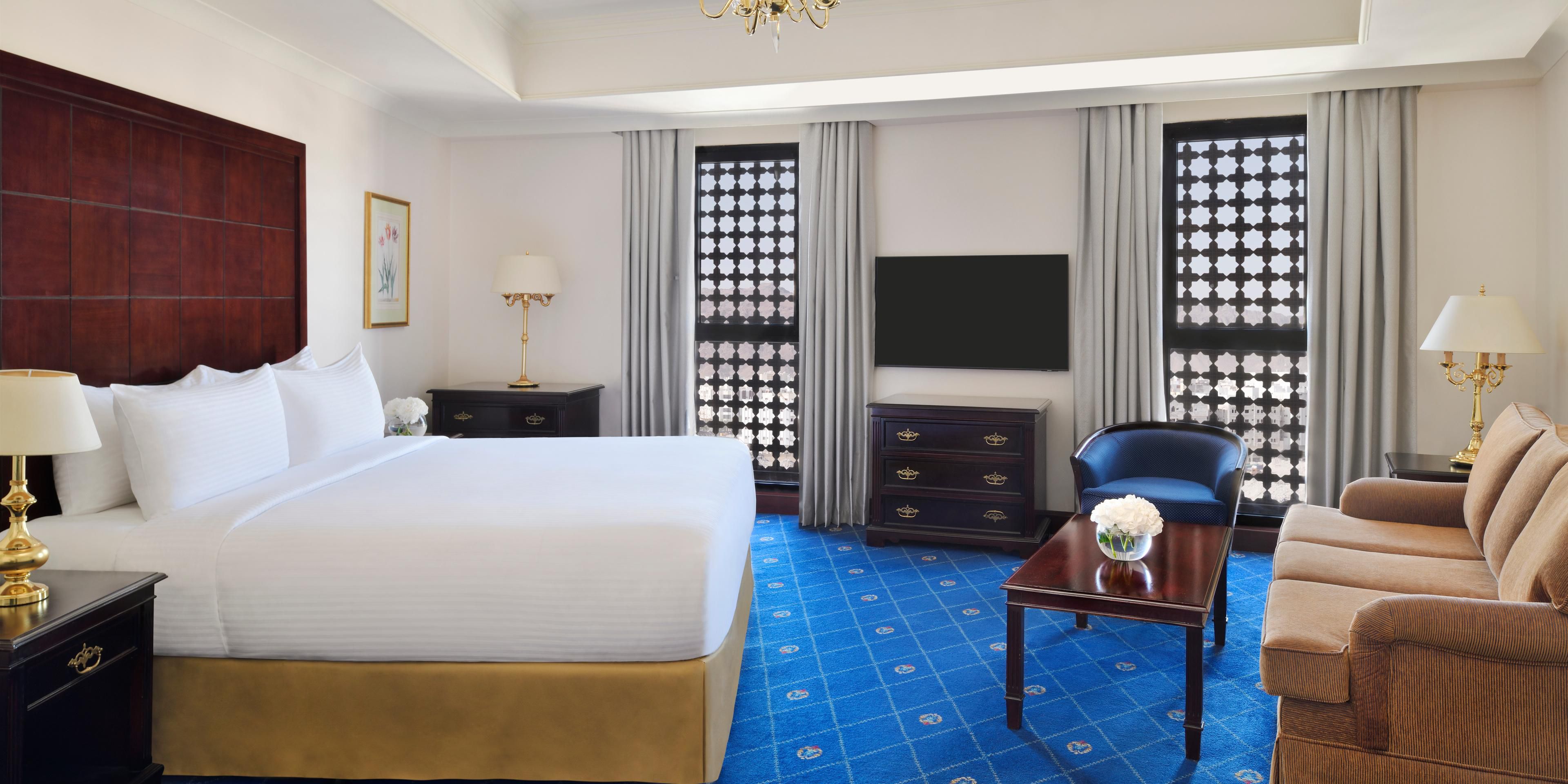 Enjoy luxury in our spacious suite and amazing views of Madinah