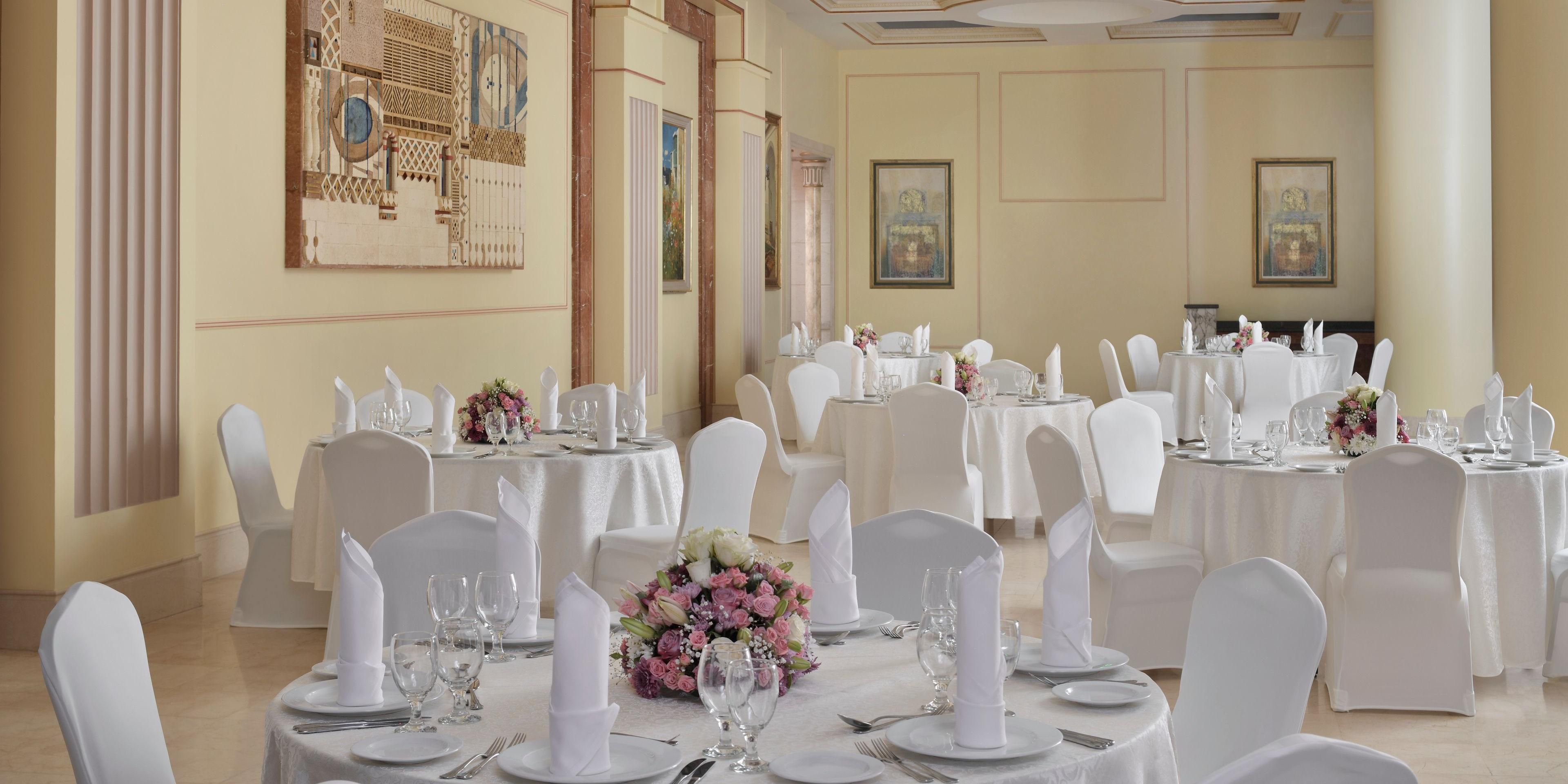 Host your dream wedding at InterContinental Dar Al Iman, one of the leading five-star hotels in Madinah near Haram. Our unbeatable location within the courtyard of Masjid Al Nabawi provides an unparalleled setting for your special day. Let us make your celebration unforgettable with our top-notch service and spaces in the heart of the holy city.