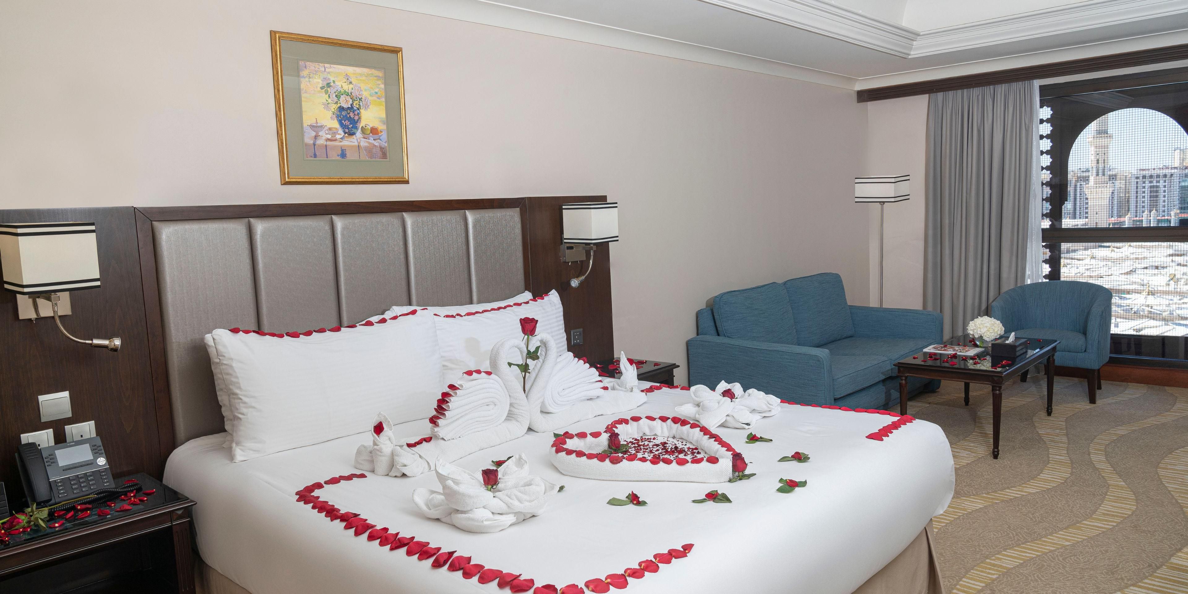 Whether you're embarking on your honeymoon journey or marking a special occasion, our dedicated team at InterContinental Dar Al Iman is committed to making your stay memorable. Elevate your experience with our romantic honeymoon package, which includes breakfast for two, a romantic dinner, late checkout, and more.