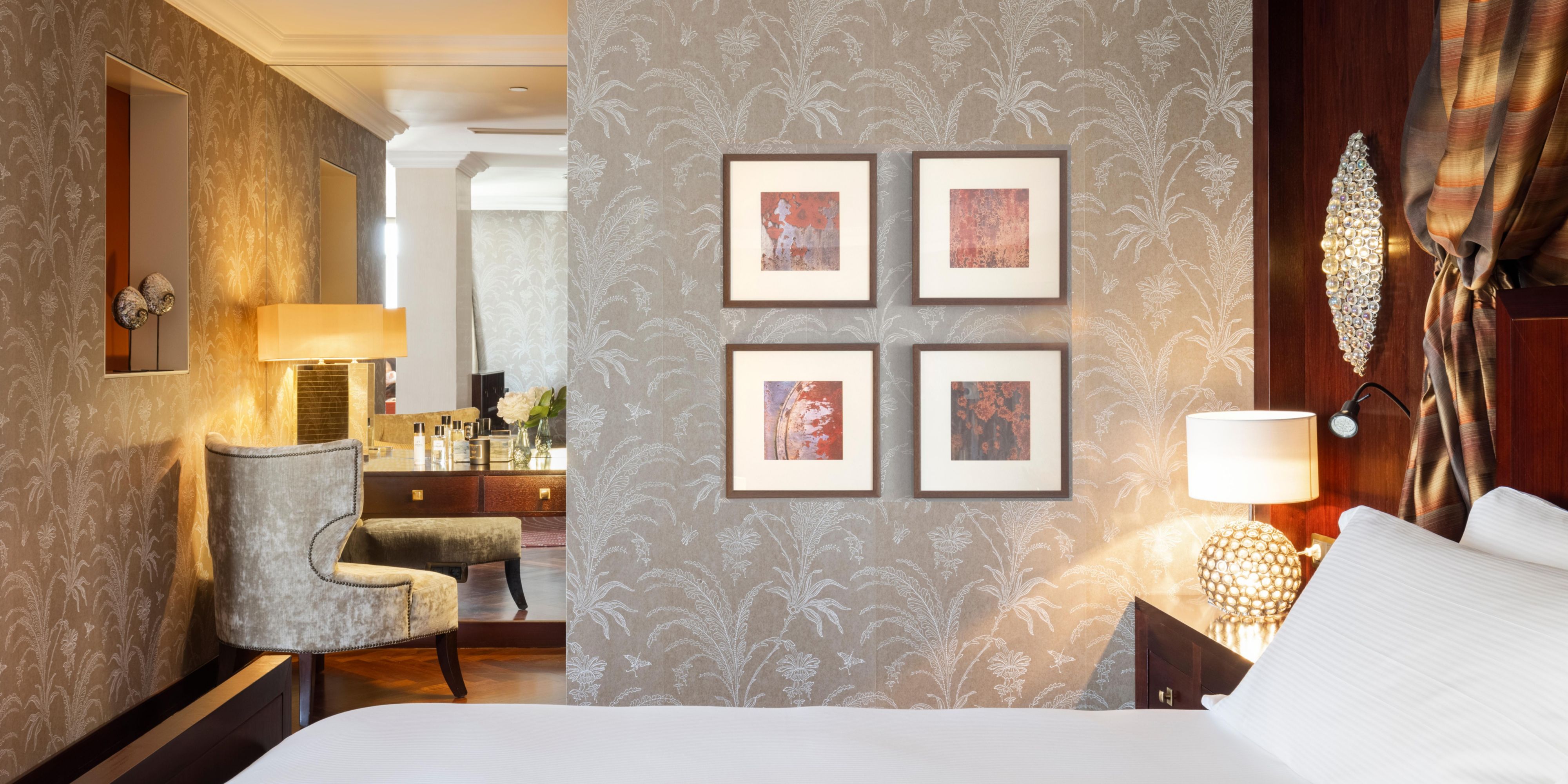 Decorative detail in master bedroom of Royal Suite