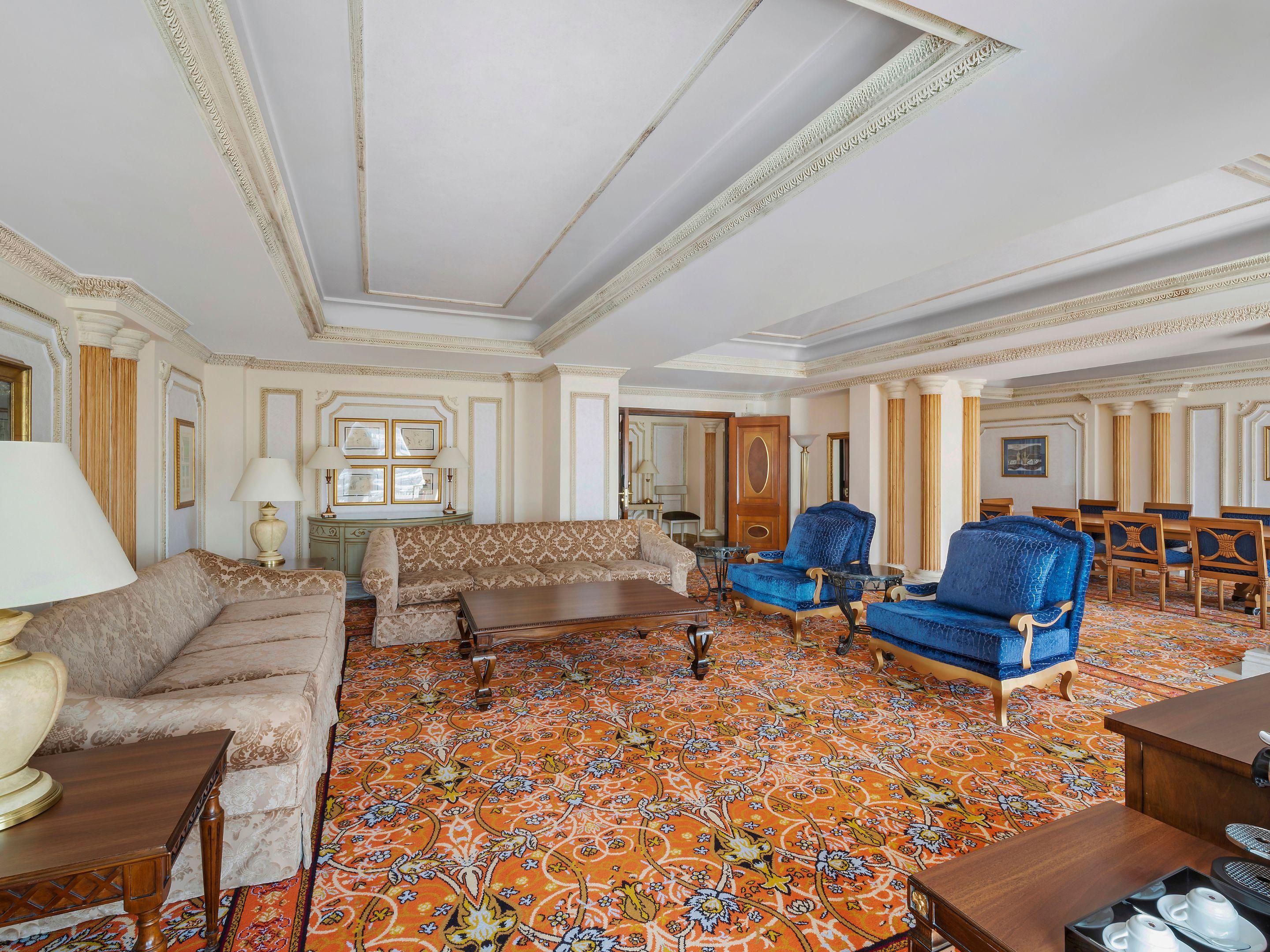 Unveil elegant living and dining spaces in our suites