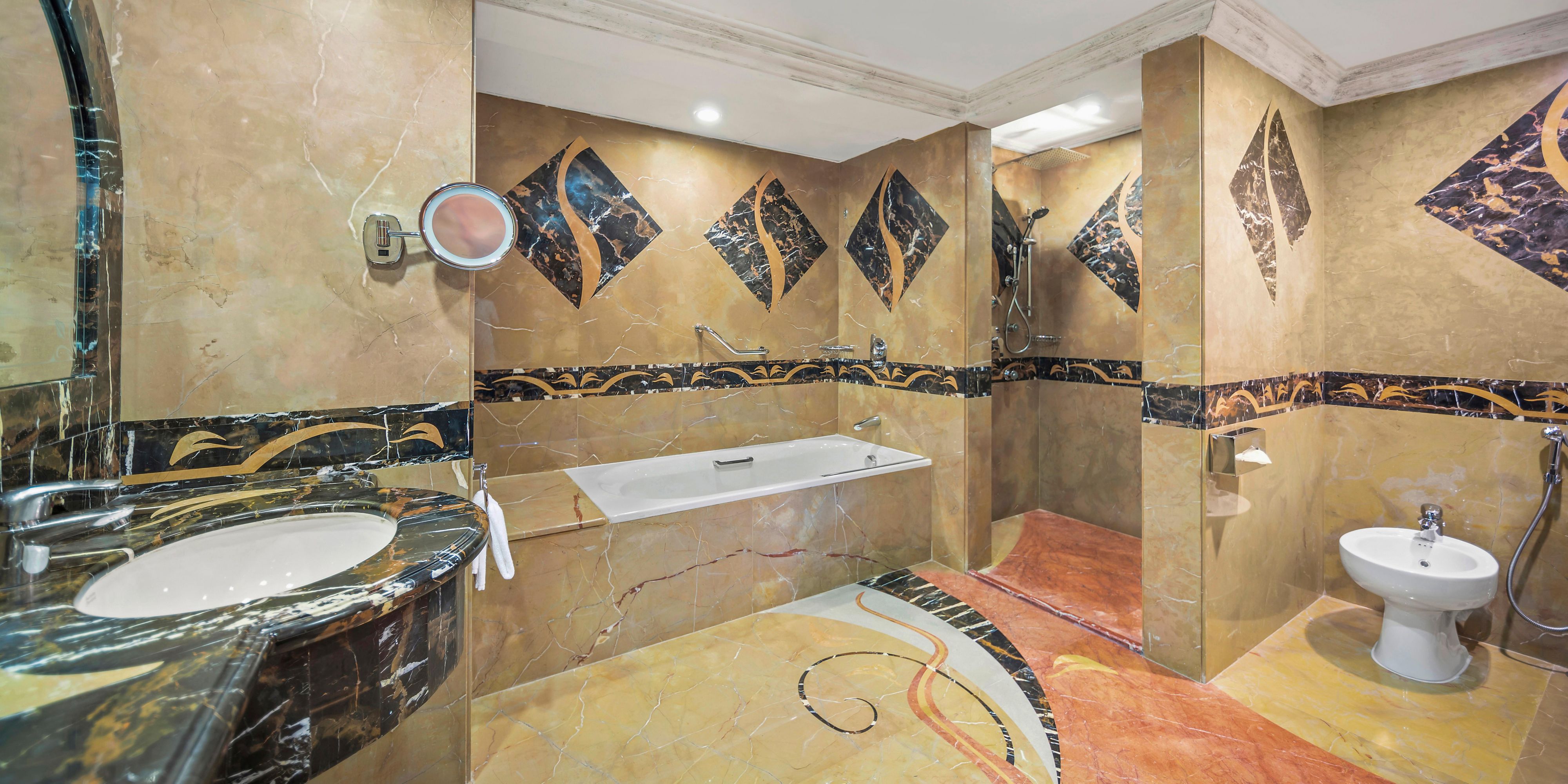 Luxuriate in the refinement of our elegant marble bathrooms