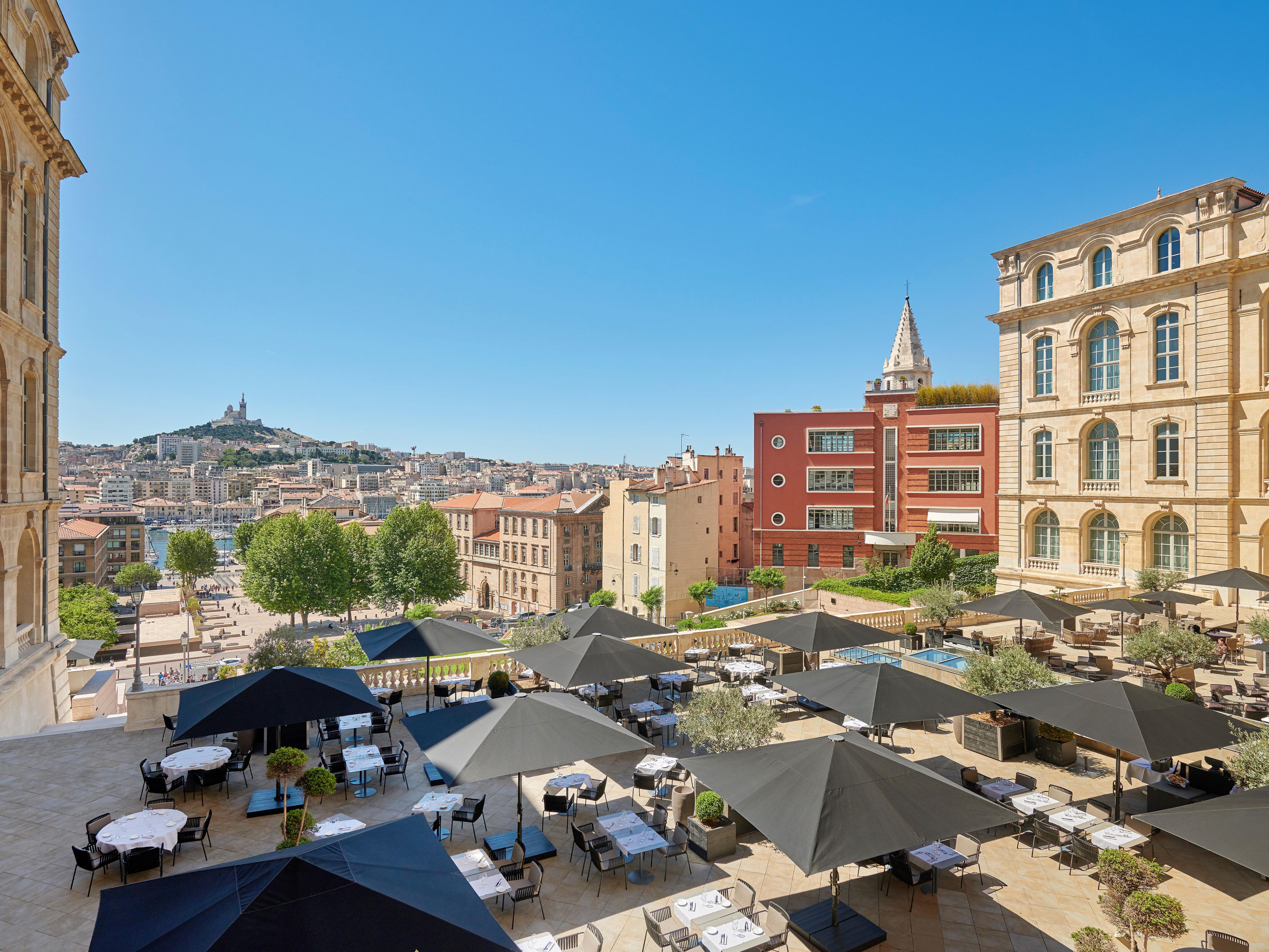 Hotel terrace with view
