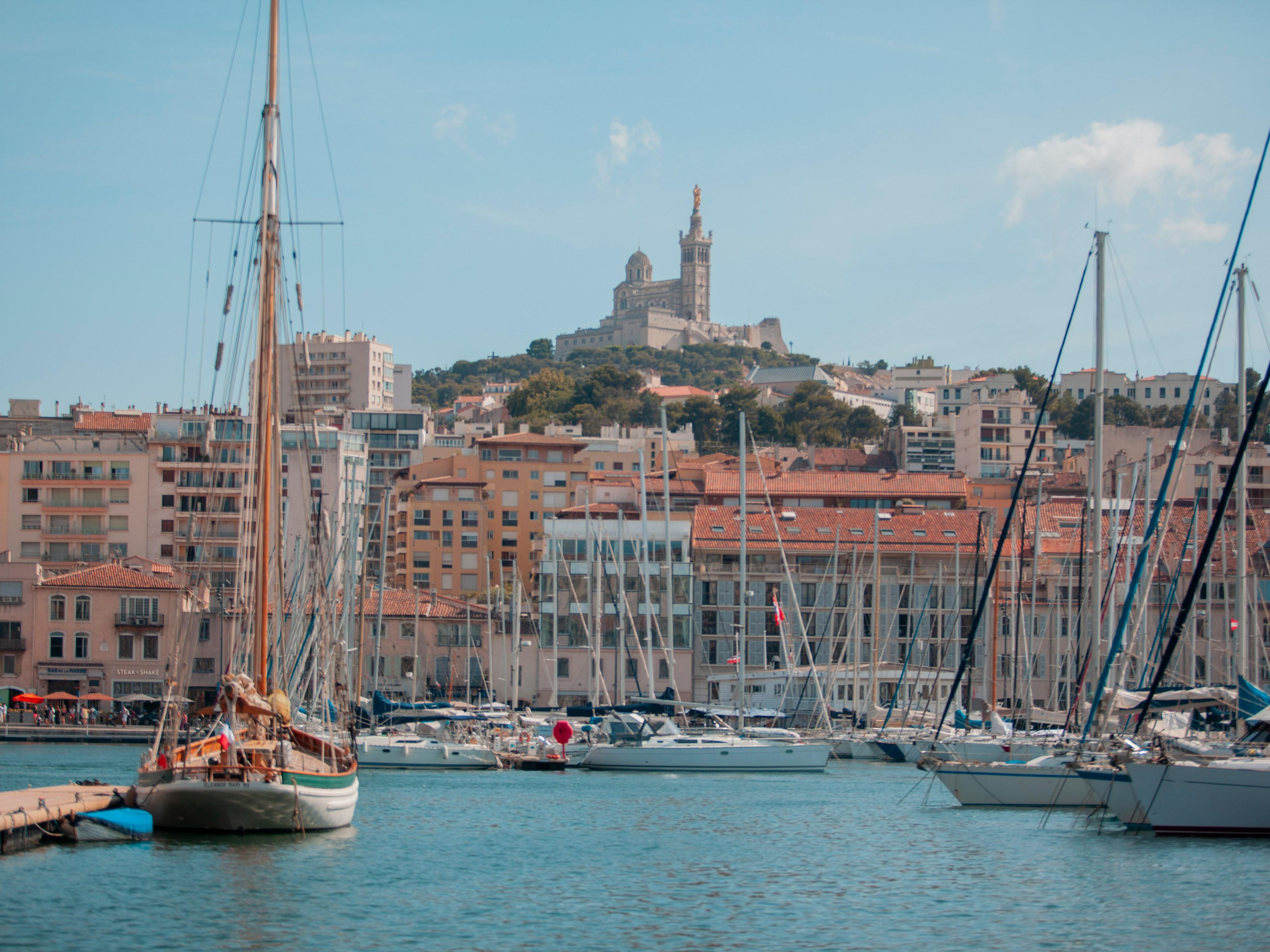 Old Port view and Notre-Dame de la Garde