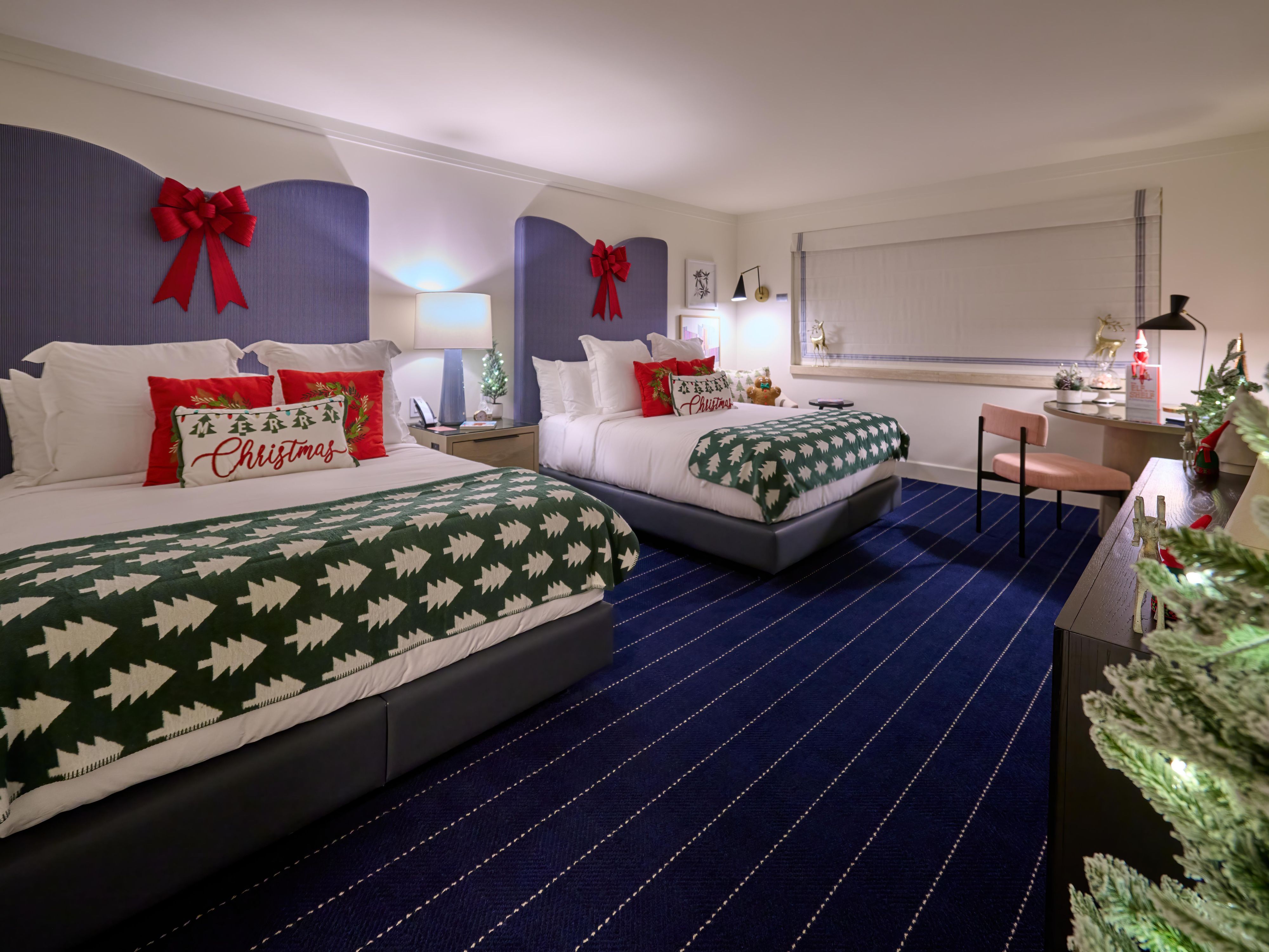 Christmas themed hotel guest room at InterContinental Miami