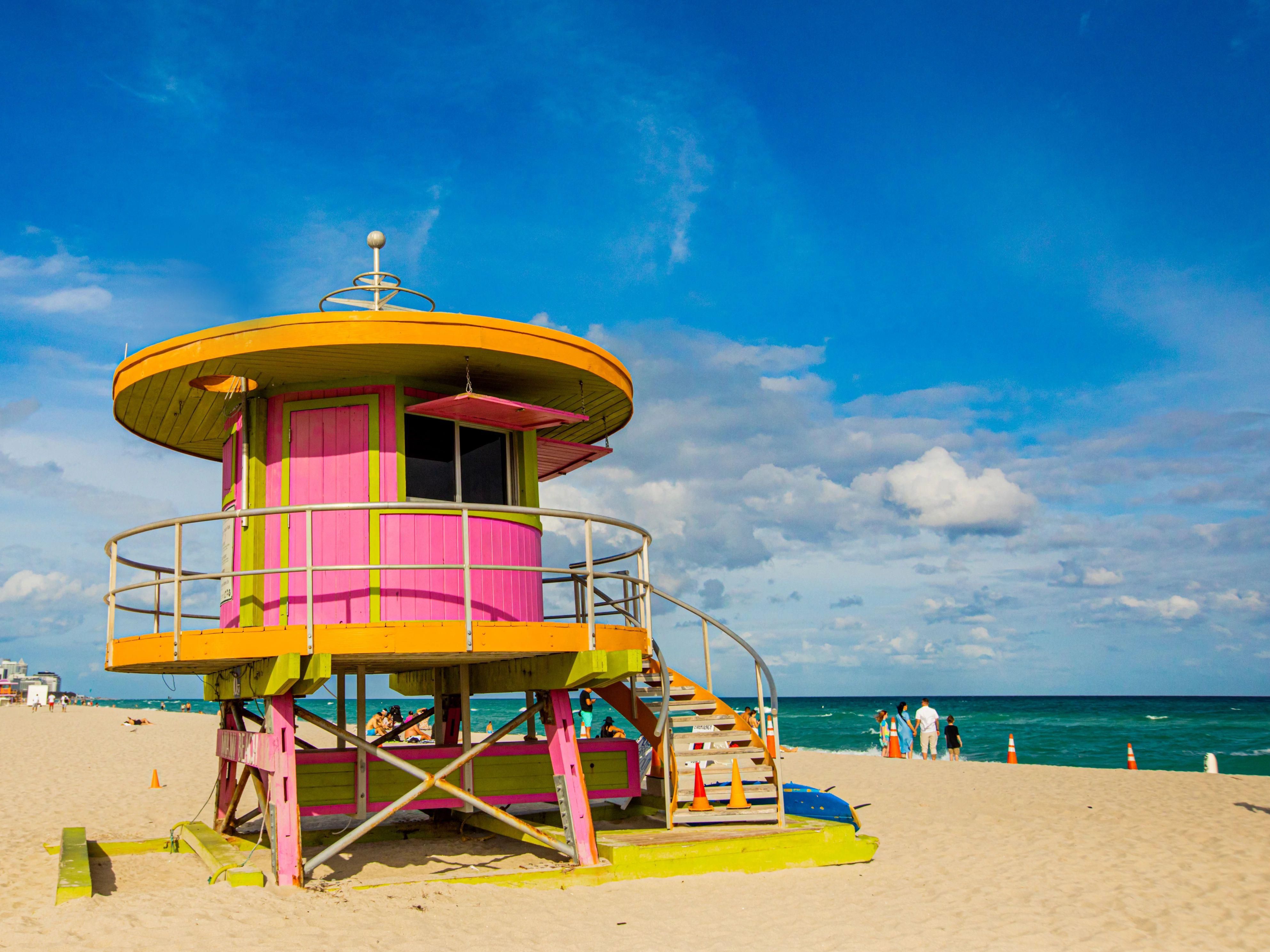 South Beach pink beach shack.
