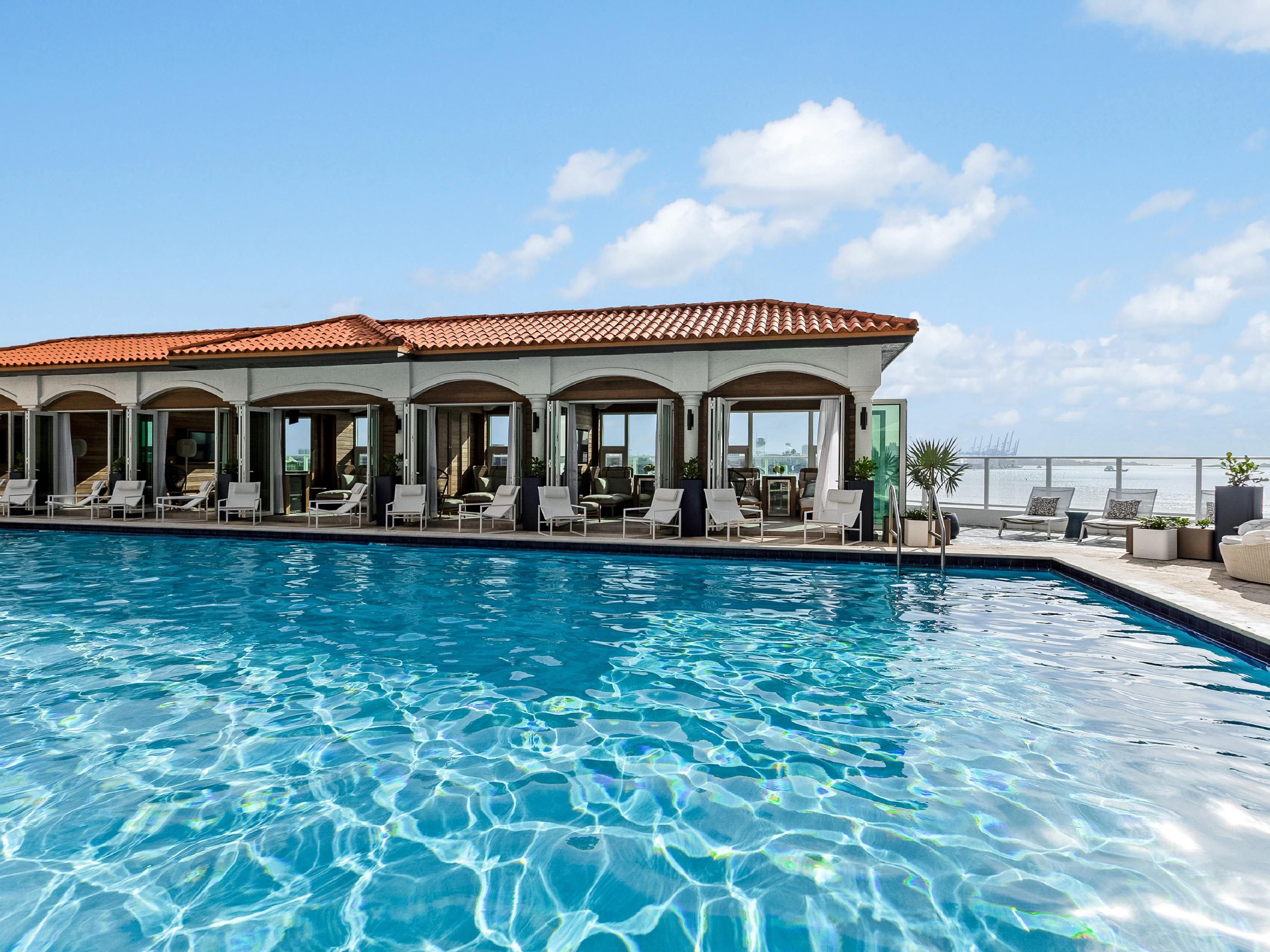 You can relax poolside in a private cabana with dedicated server.