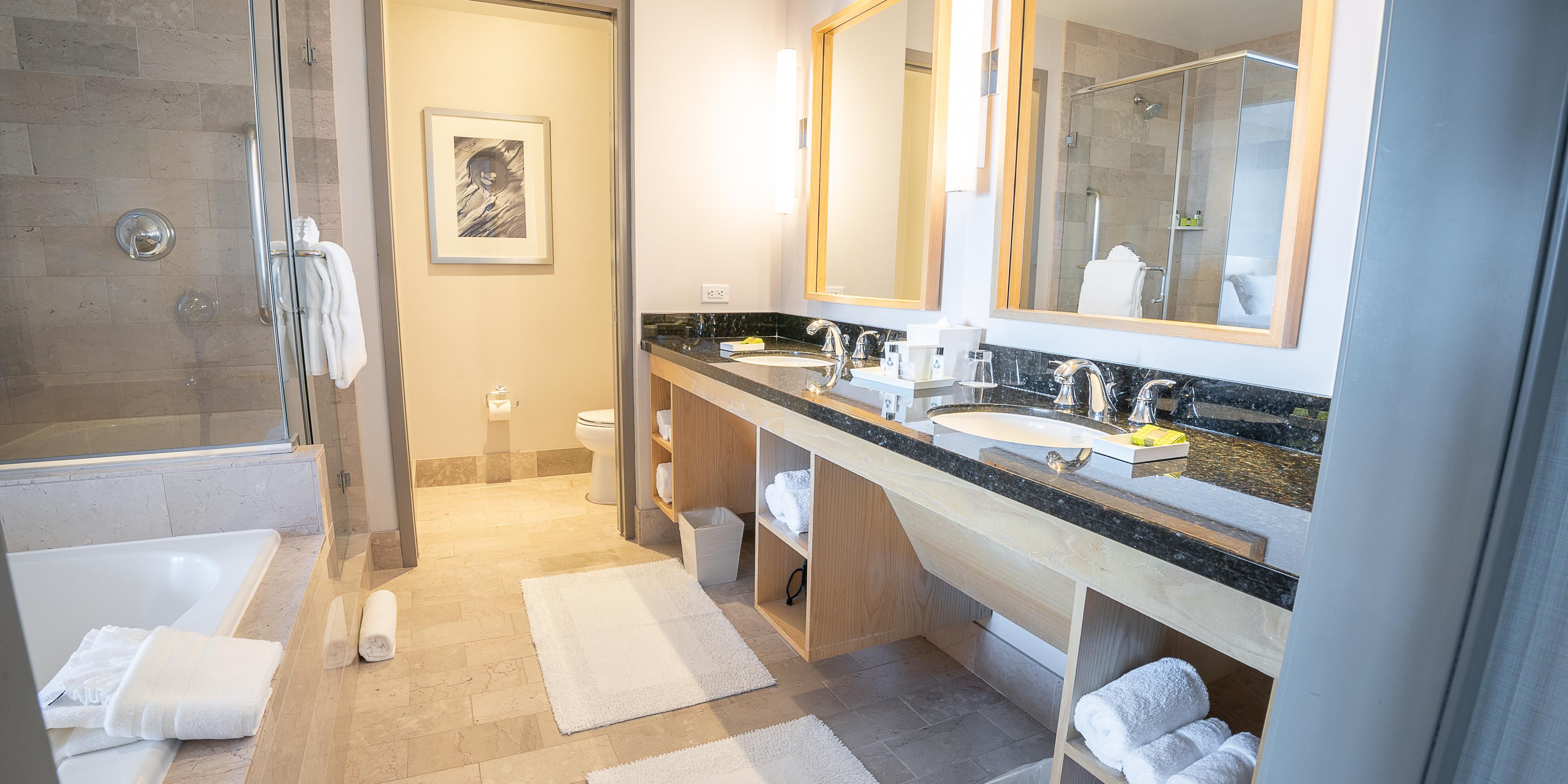 Suite bathroom at our luxury Monterey hotel