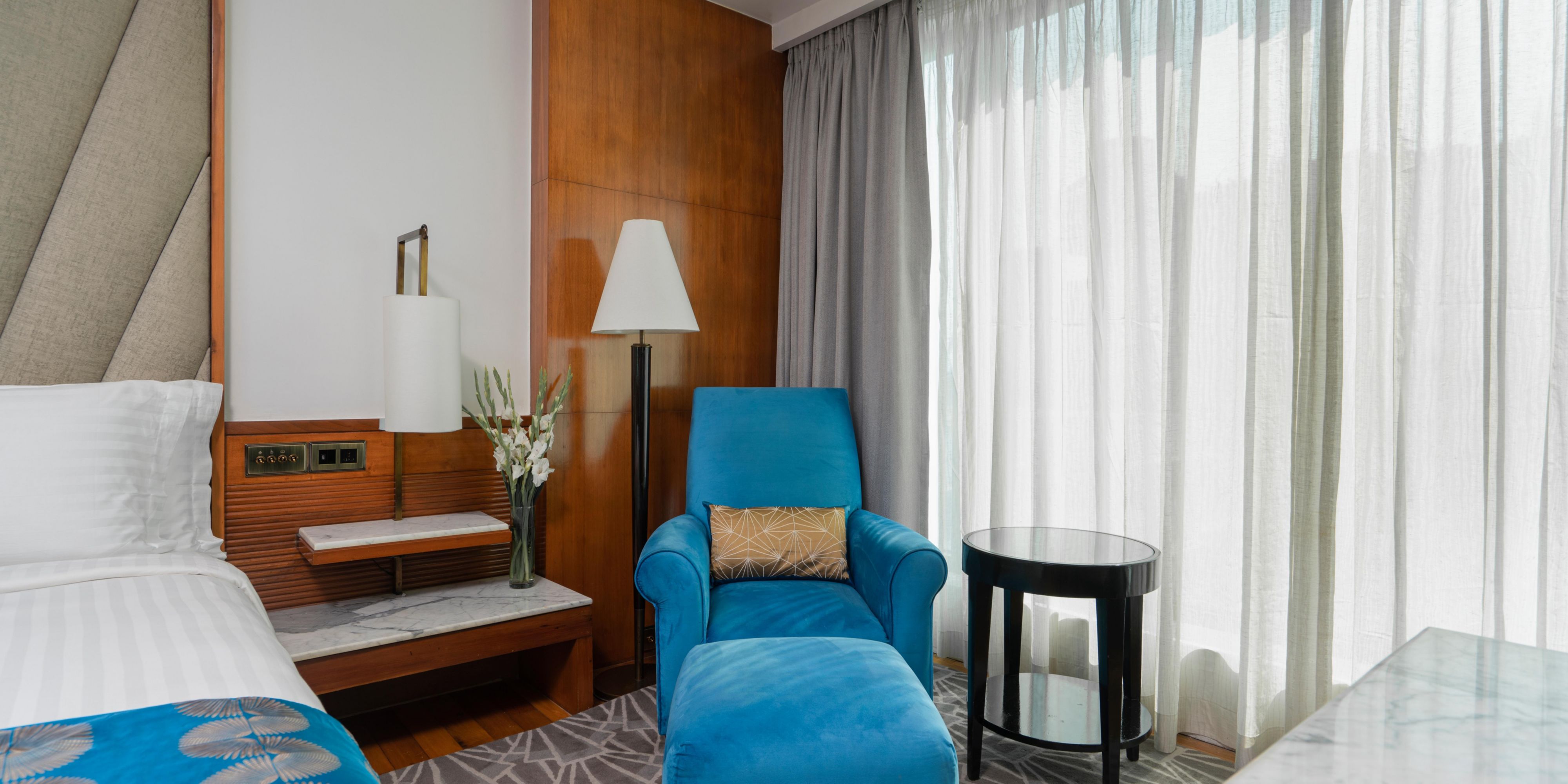 Guest room with luxurious amenities