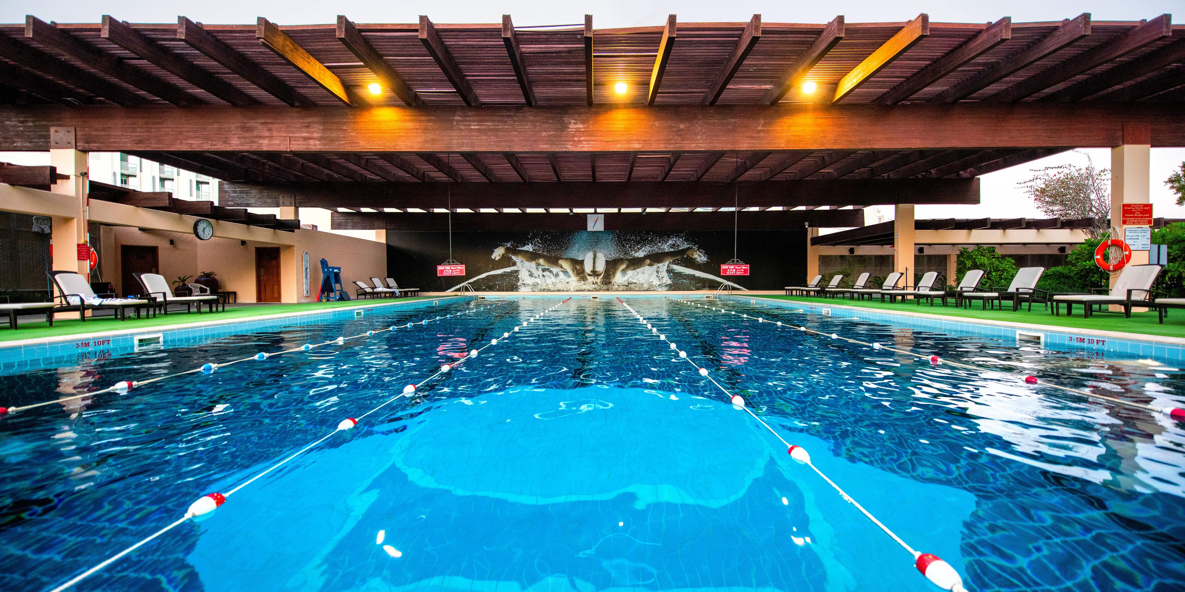 Play an exhilarating tennis match at the exclusive Palm Beach Club, offering two floodlit tennis courts and a refreshing 25-metre Olympic-sized pool. Lounge by the lagoon-shaped pool, work out in our fully equipped Fitness Centre, then, relax at the dry sauna and Jacuzzi or have a walk on the sandy beach.