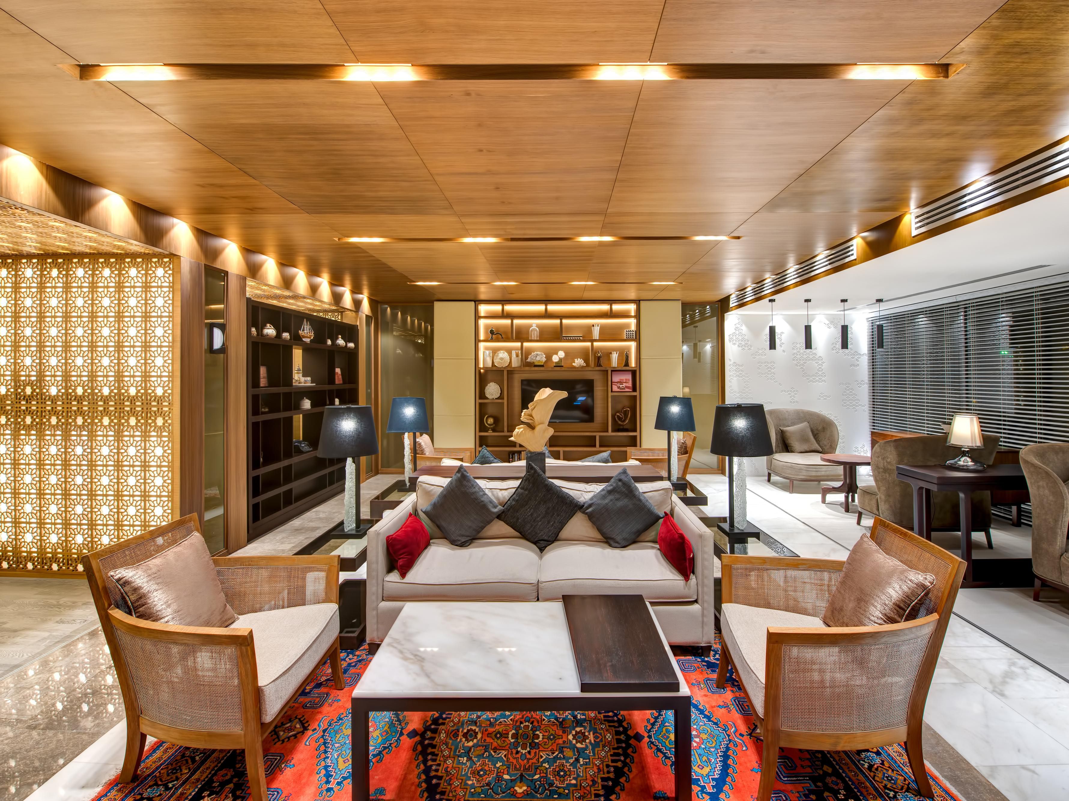 The concierge is located on the upper lobby.
