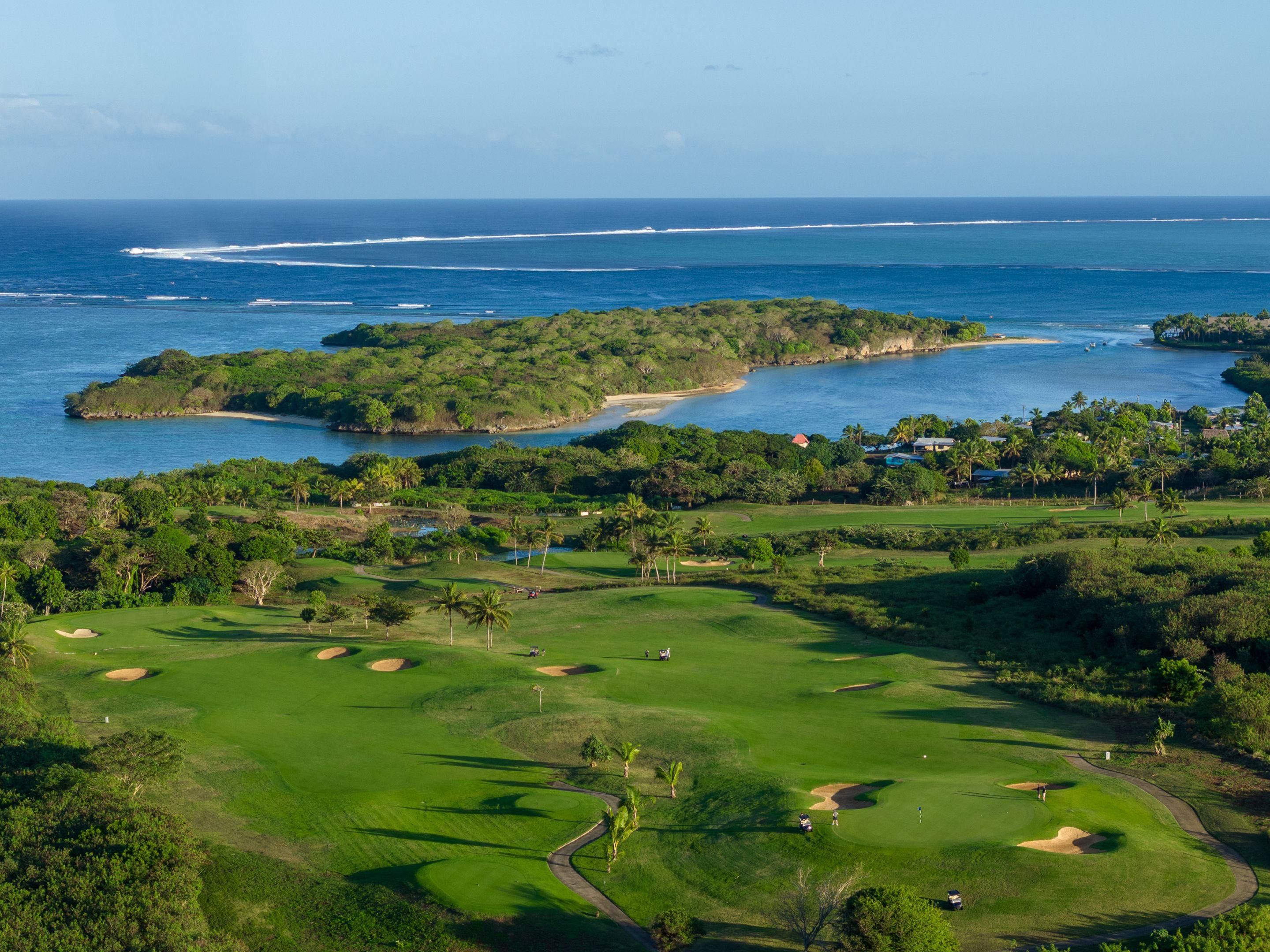 Scenic golf course with ocean view