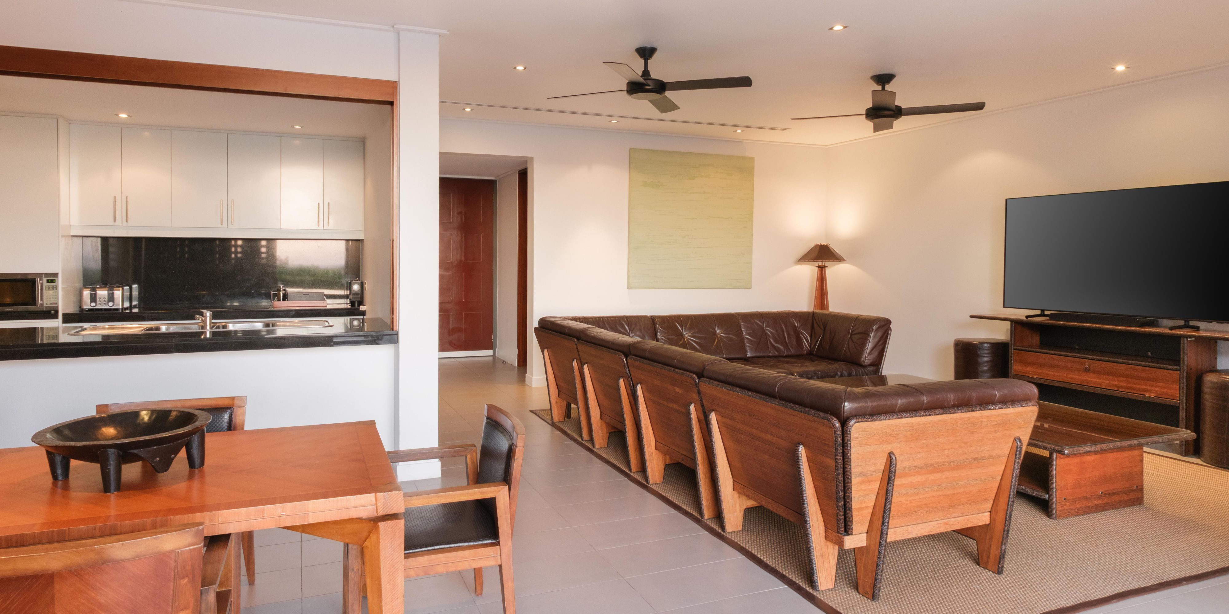 Natadola suite kitchen and living room