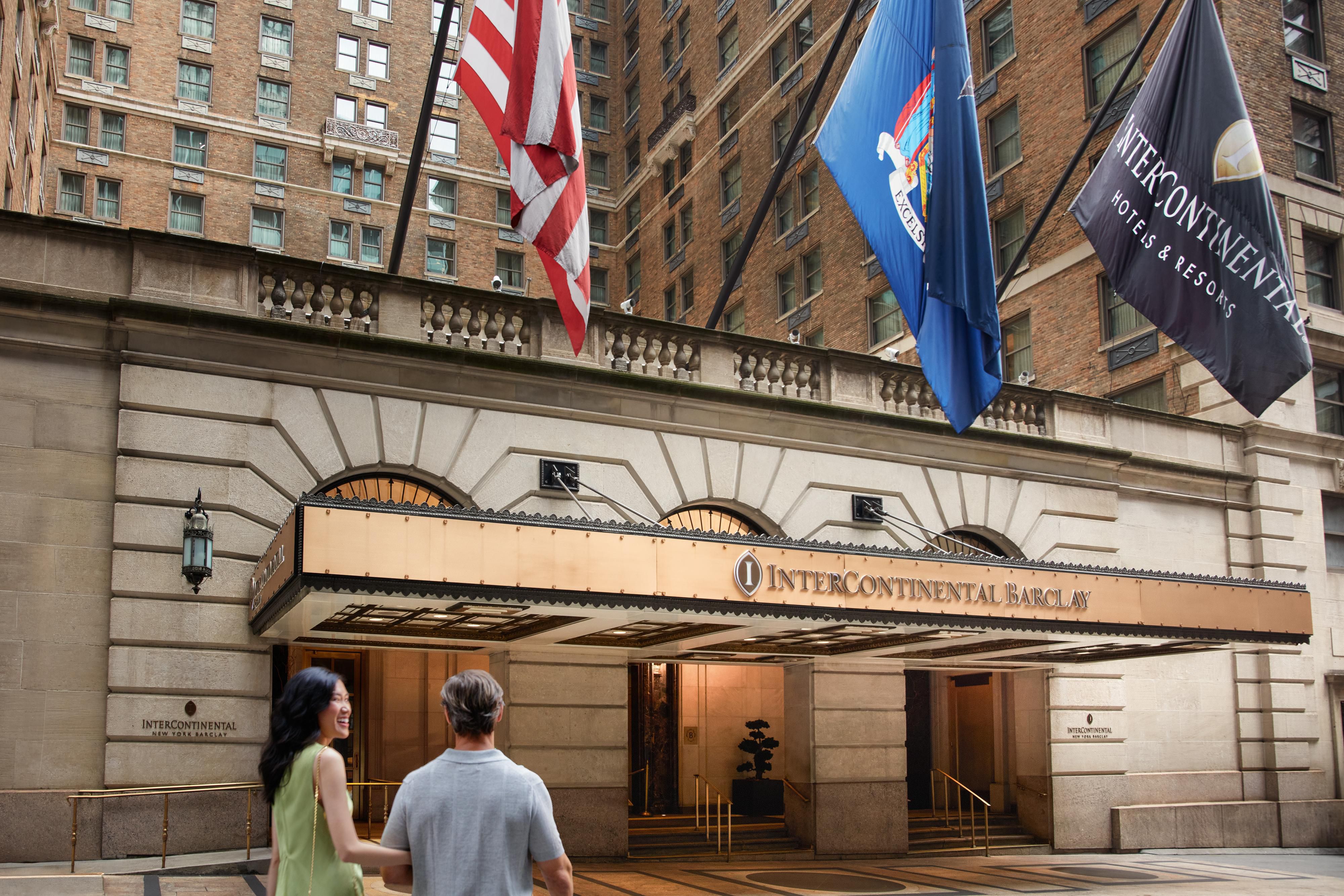 Guests walking into InterContinental New York Barclay.