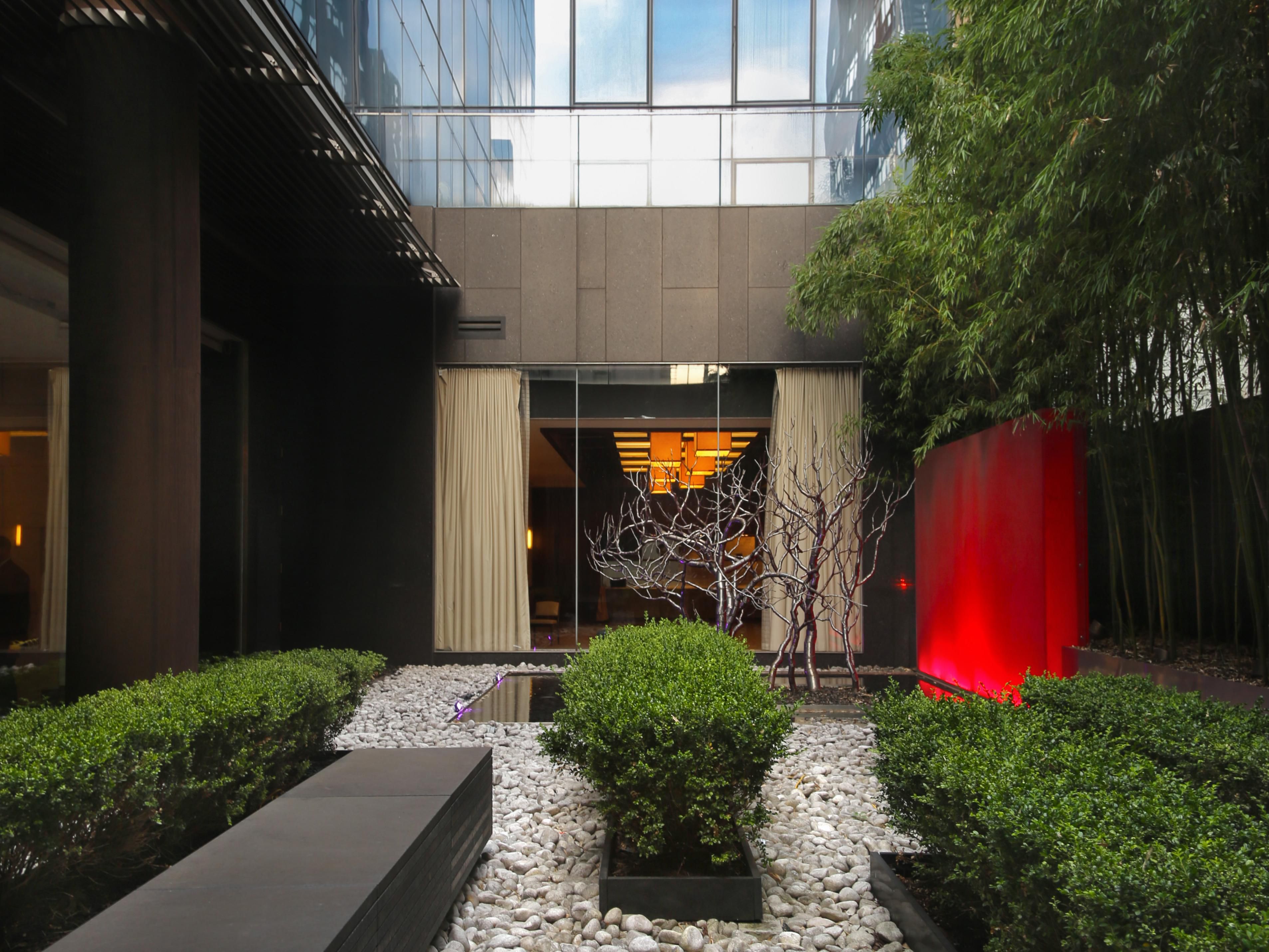 View of the Zen Garden off the lobby