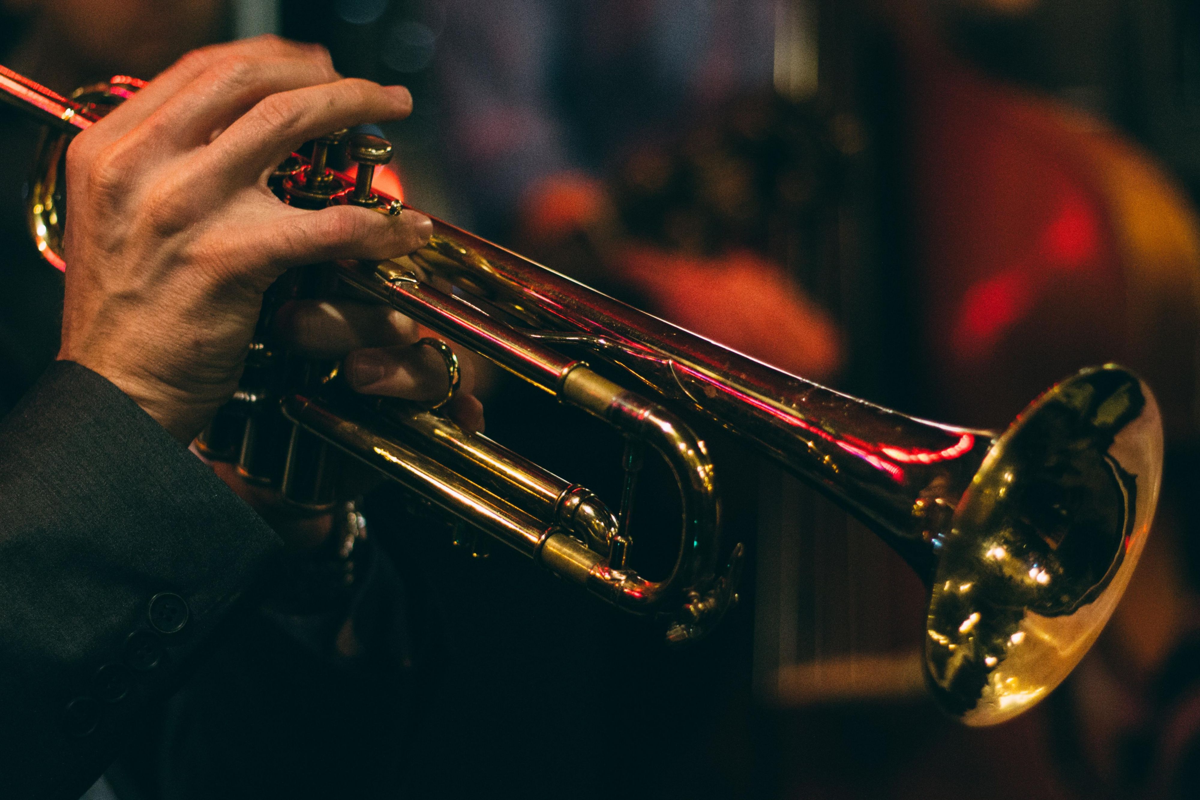 man playing trumpet
