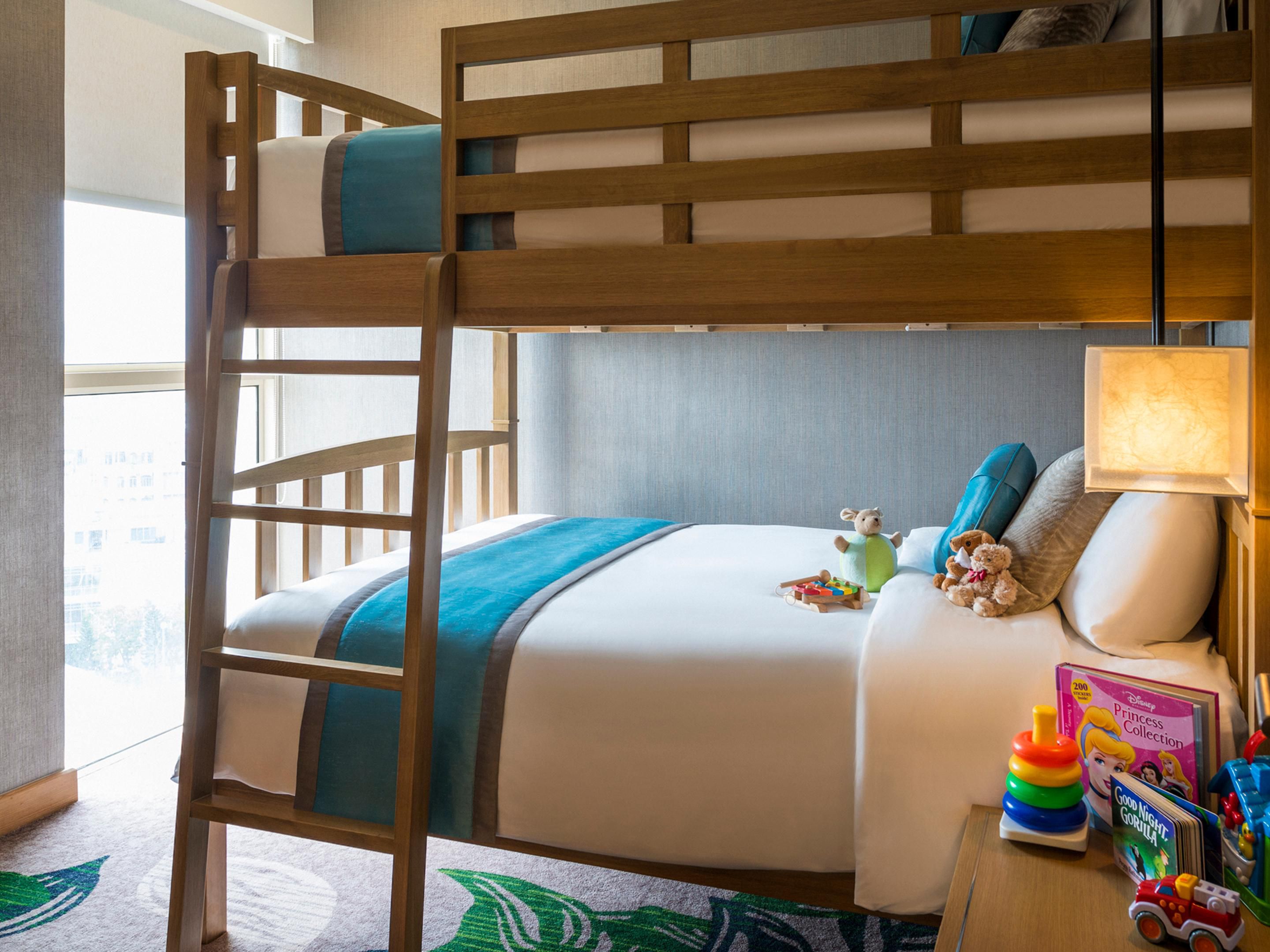 Guest rooms with children's bunk bed for family