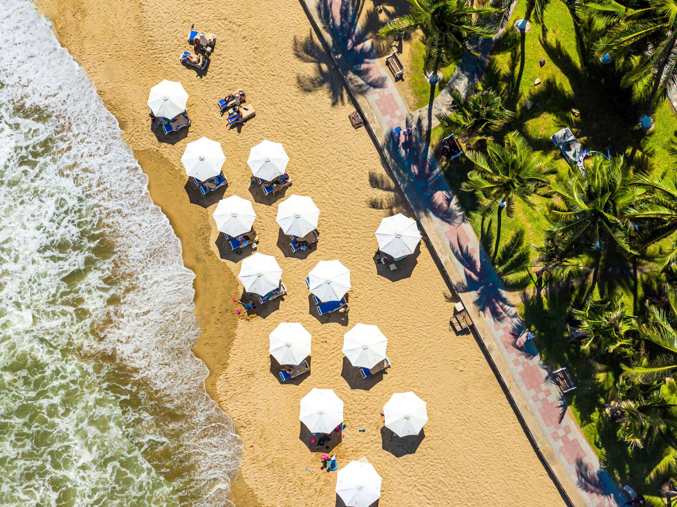Beach club opposite to the hotel