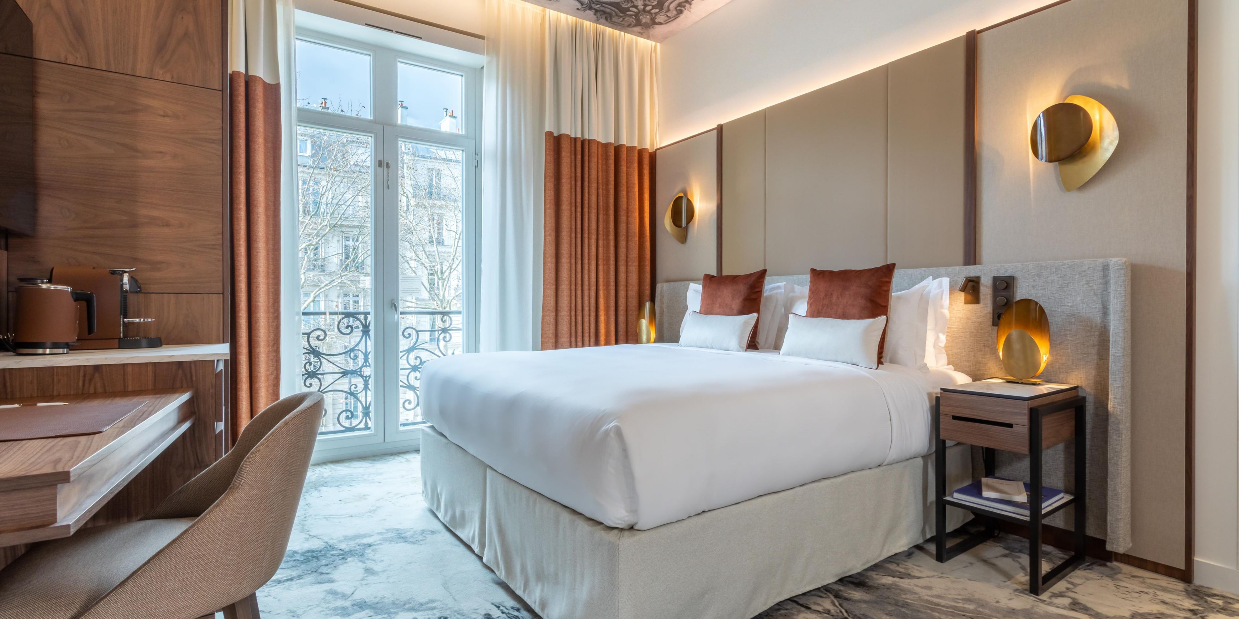 Premium room with King bed and large city view window