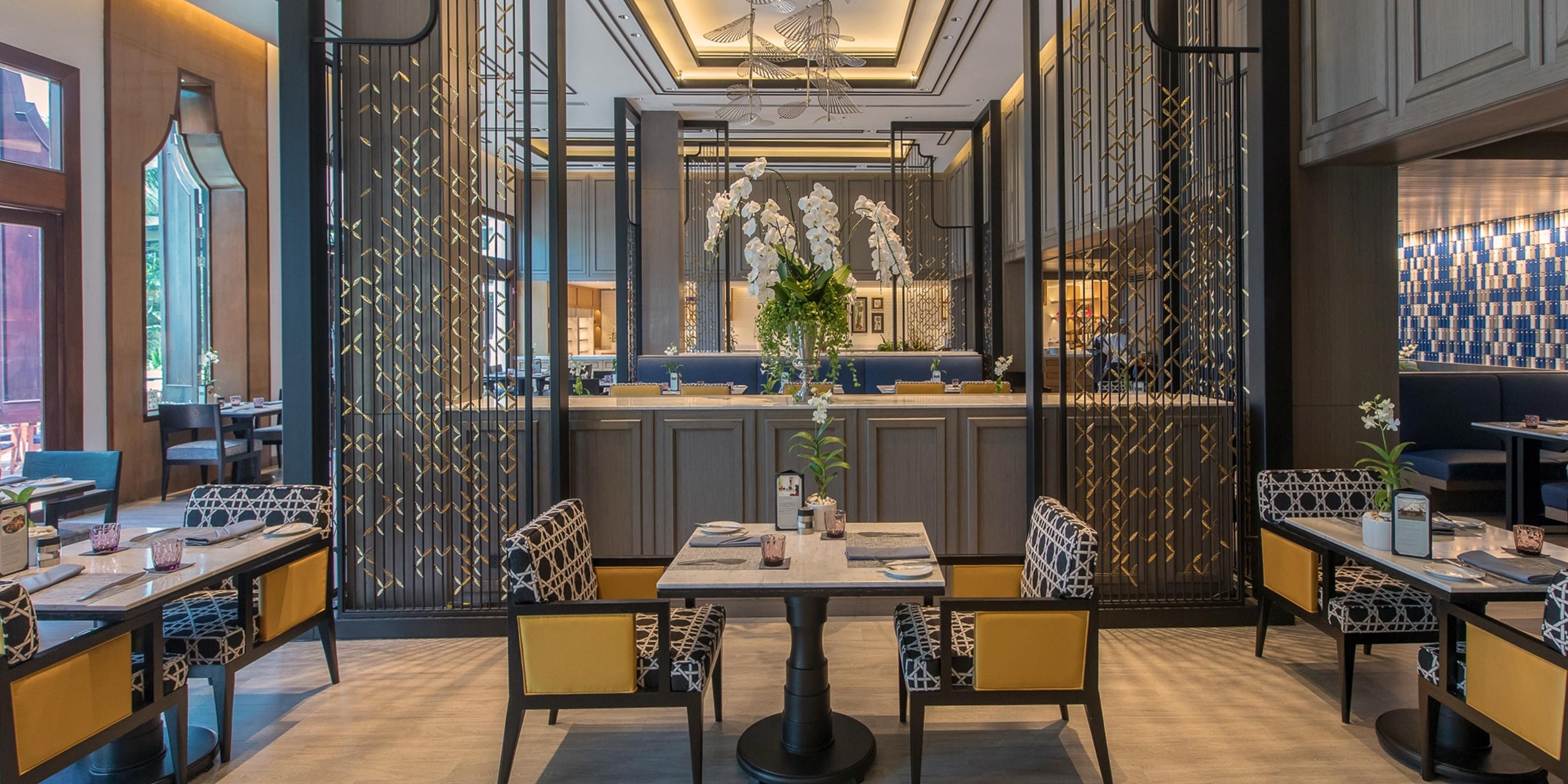 Embark on a culinary journey with Thai and international delights that will satisfy your palate, including the Marvellous BBQ Seafood Buffet every Saturday, which features fresh seafood. Experience a gourmet meal at the elegant dining room inside or take in the ocean views on the patio.