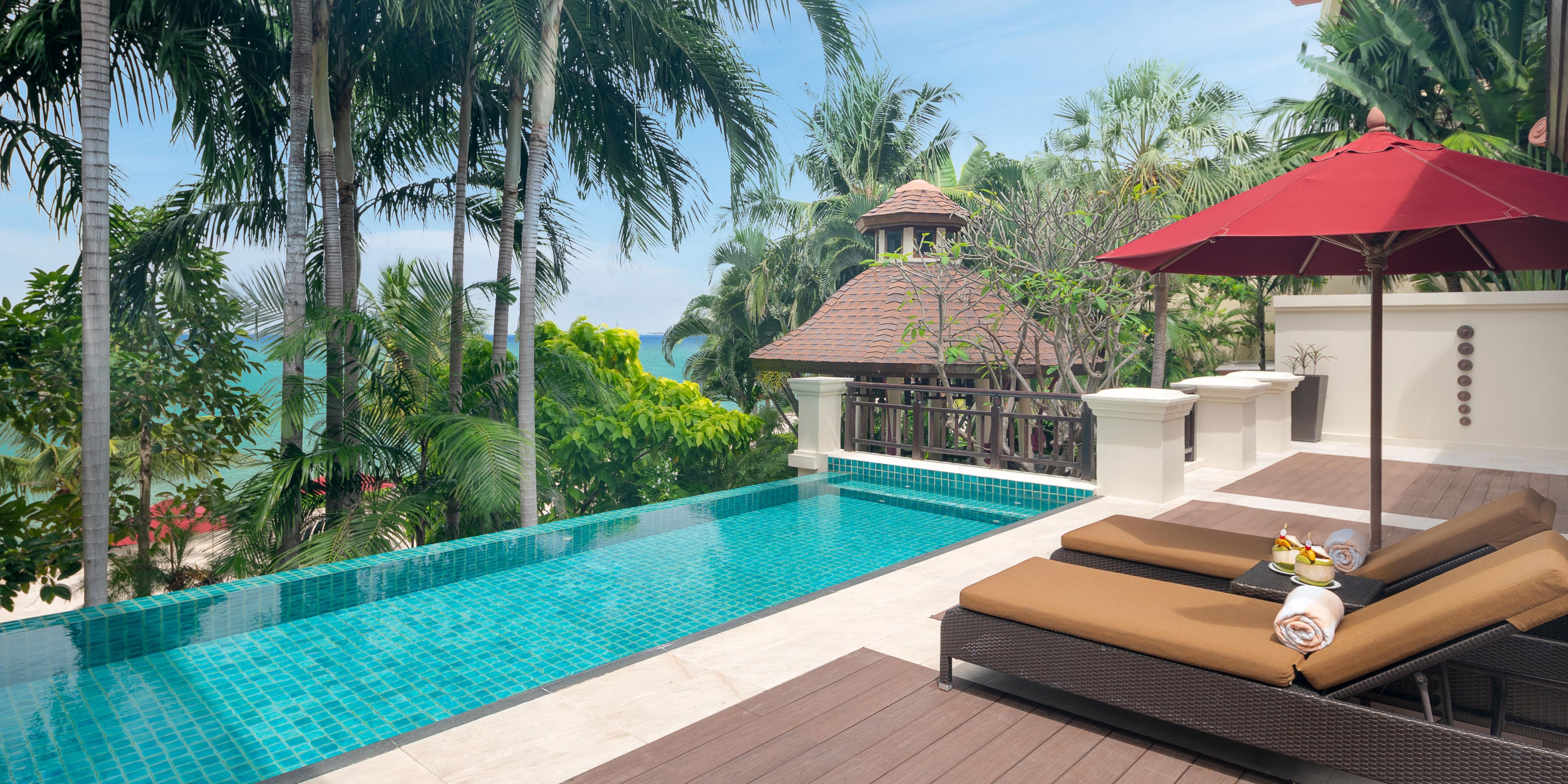 Private pool at beachfront pool villa