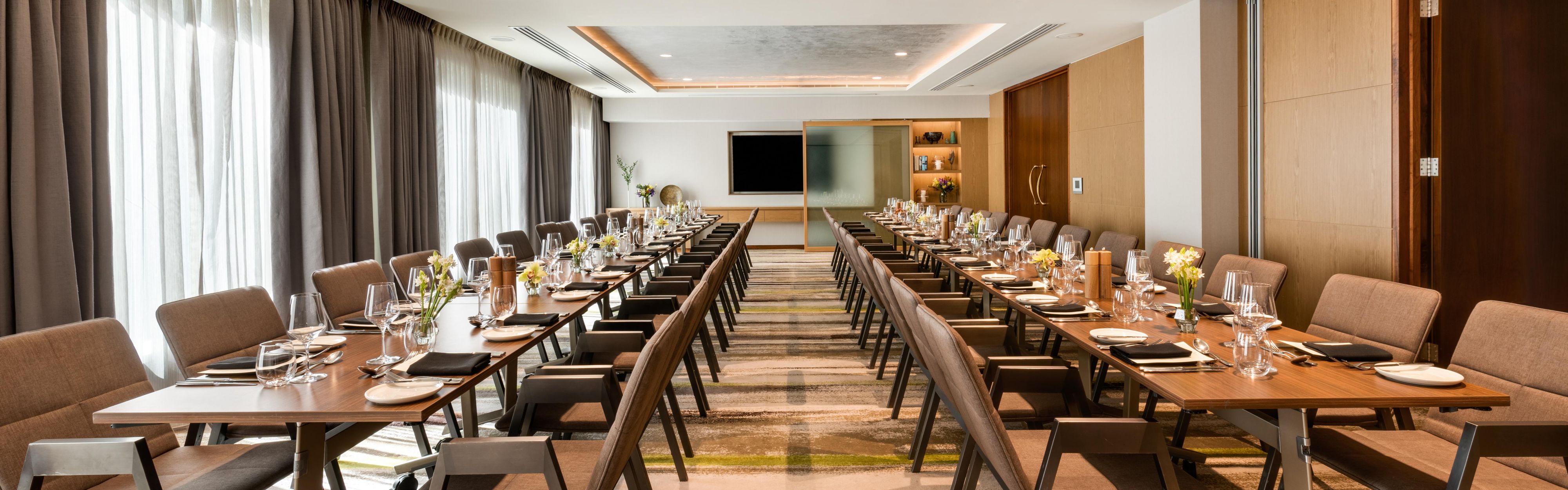 Gallery Suites set up for dining