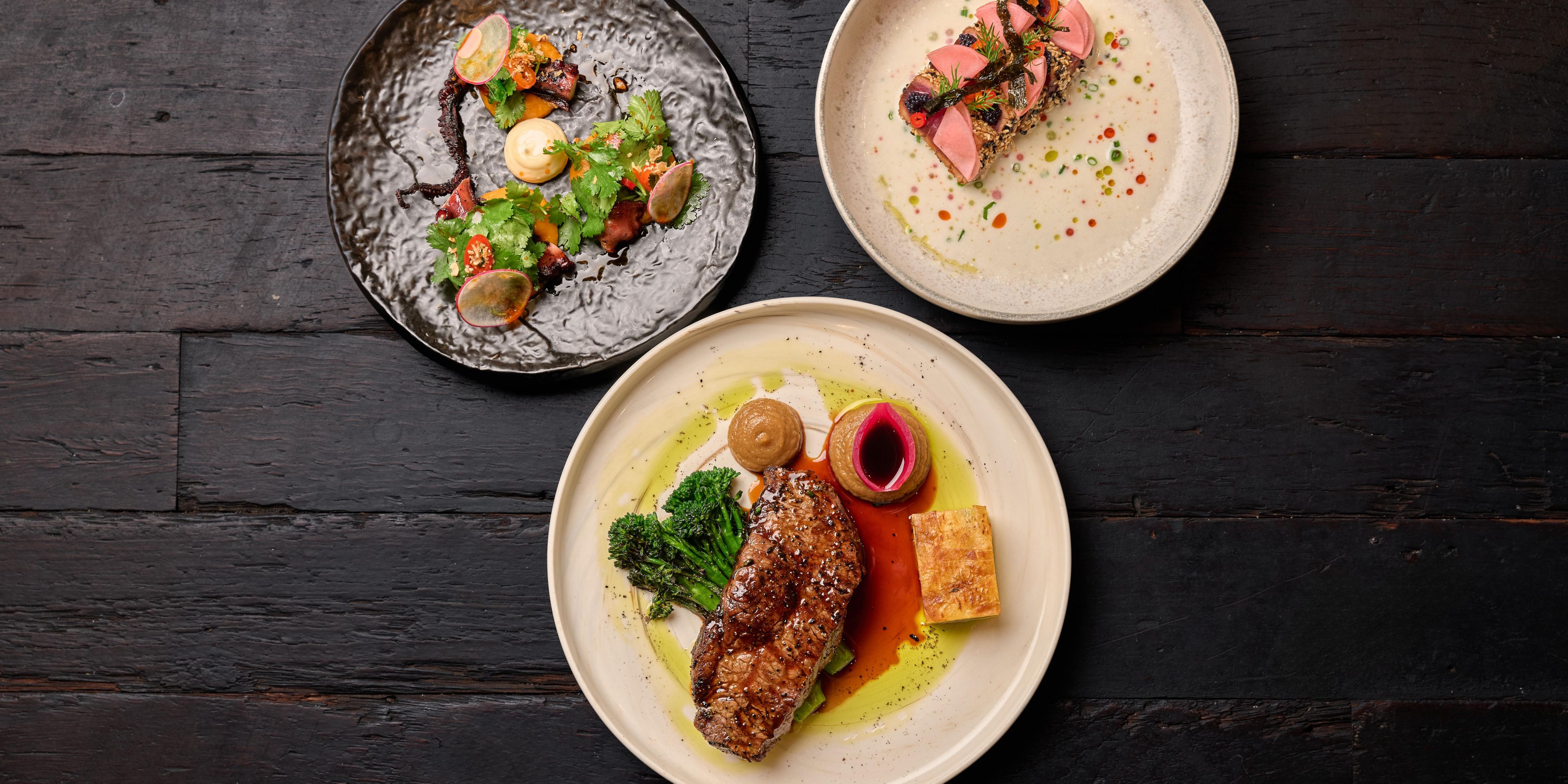 Steak and seafood dishes from Ascua.