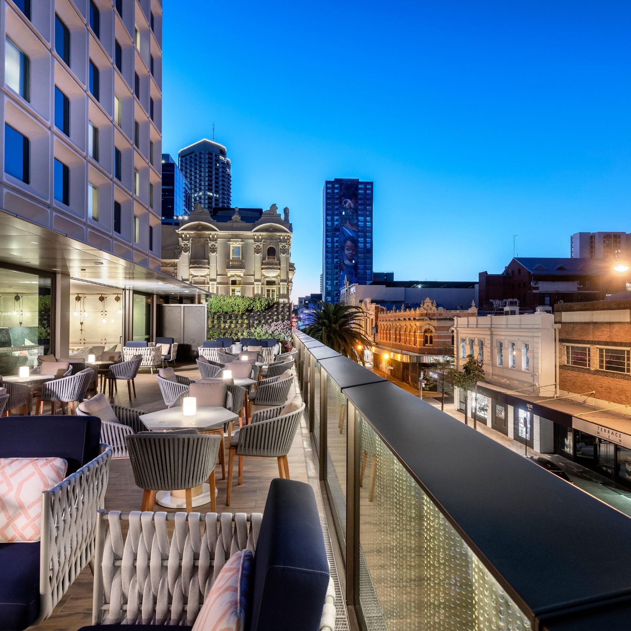 The Loft Terrace balcony with city view