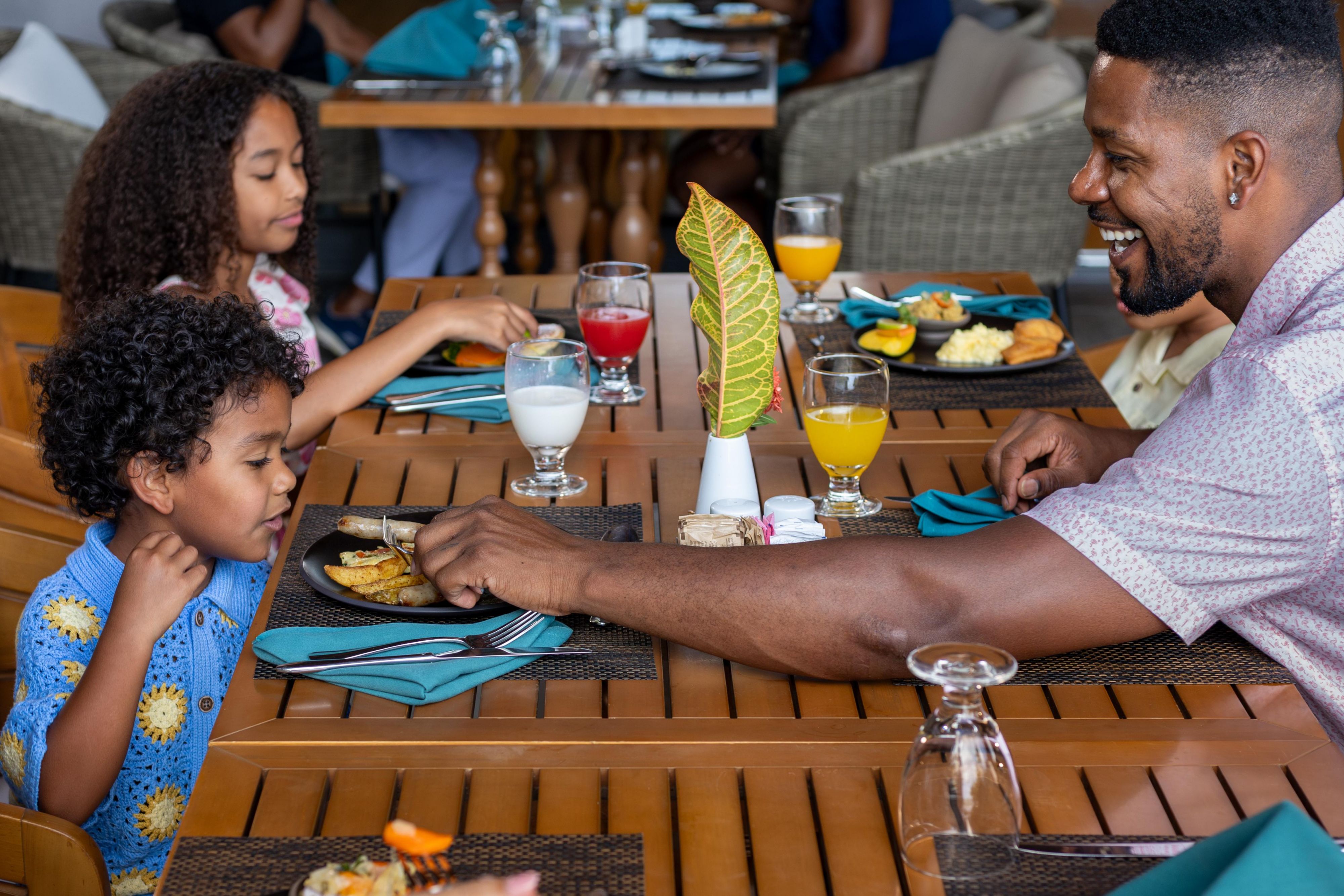 Family dining at on site restaurant.