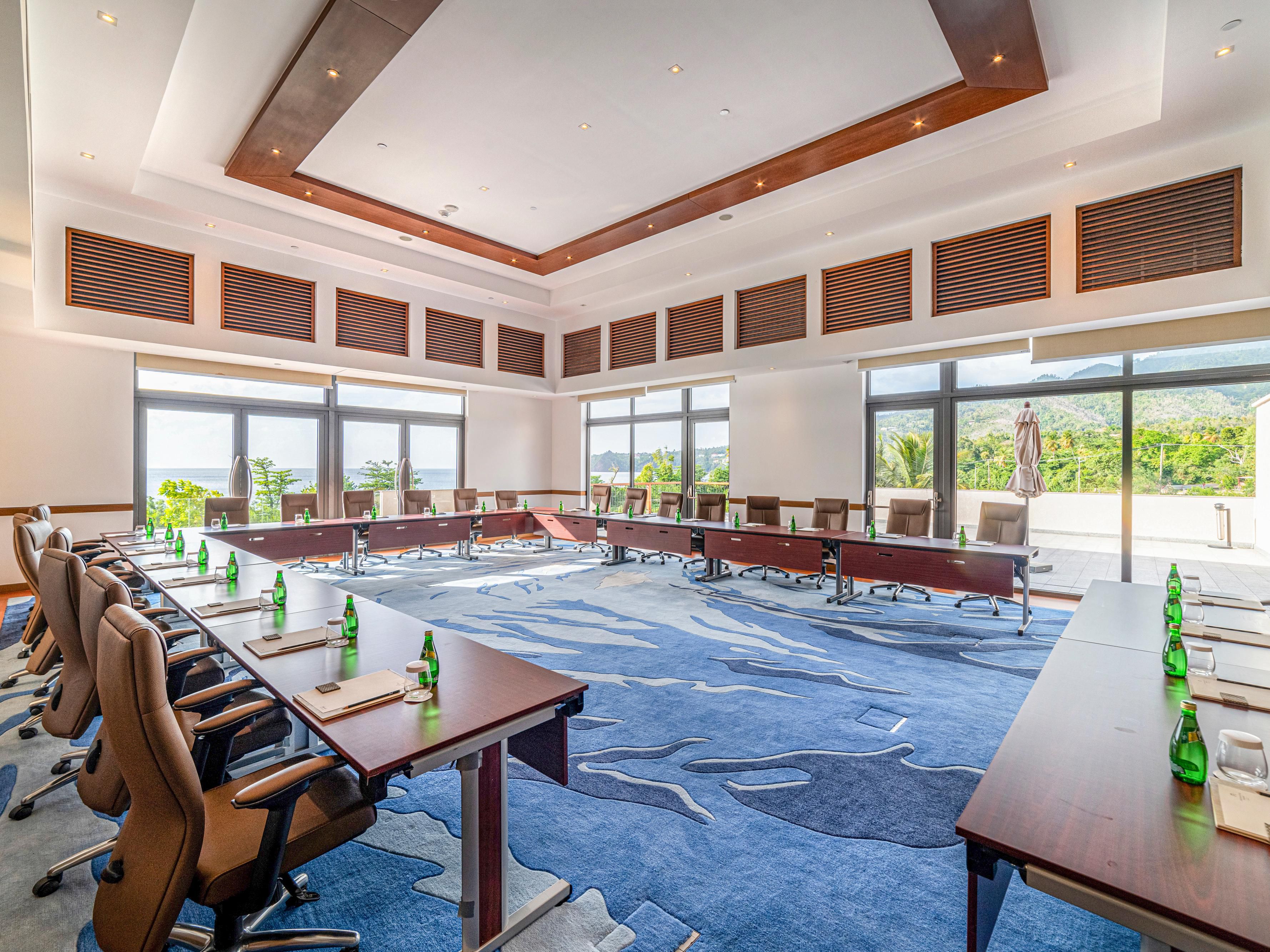 The Titou Gorge meeting room offers mountain and ocean views.