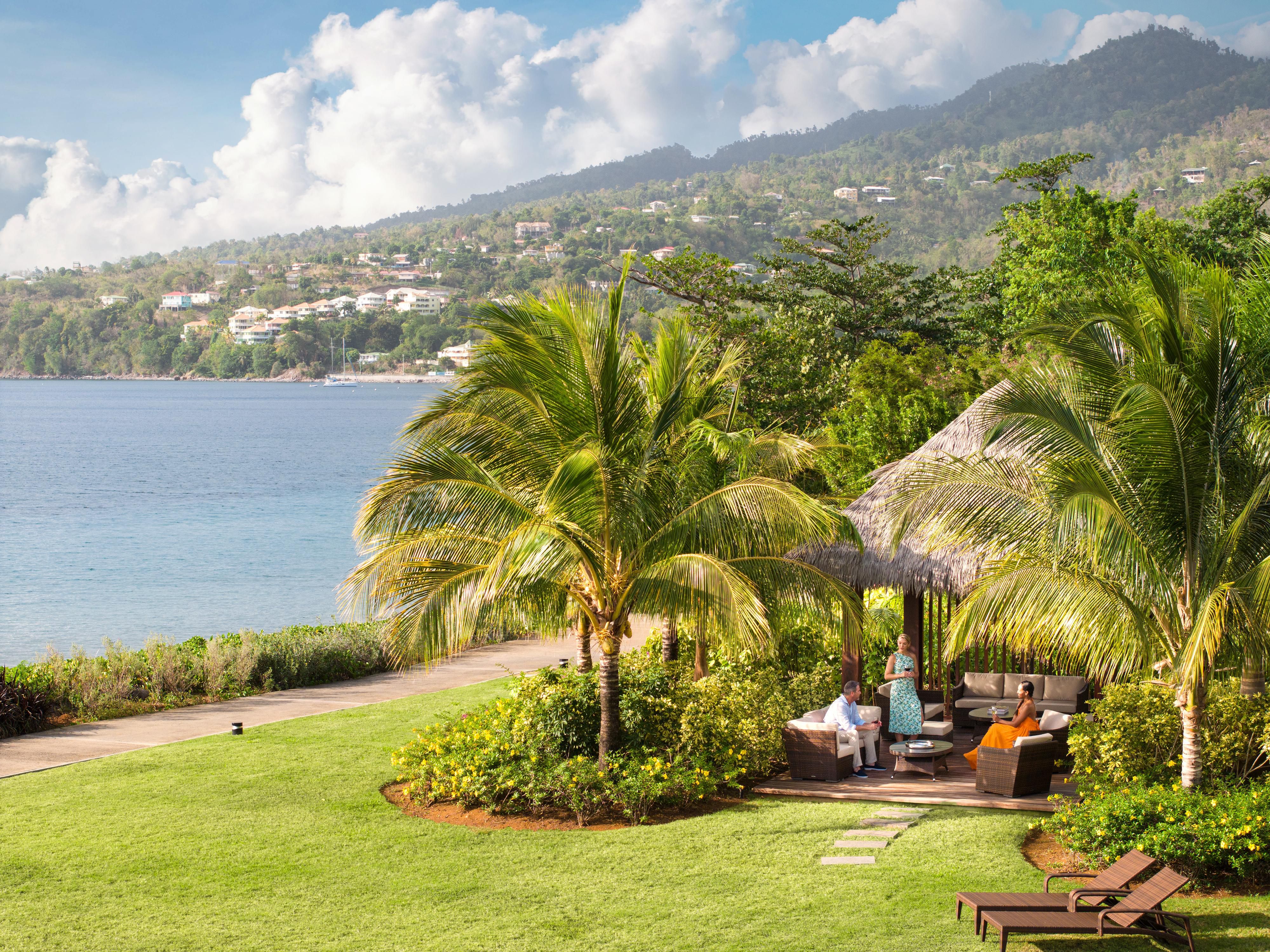 Cabana with a beautiful ocean view.