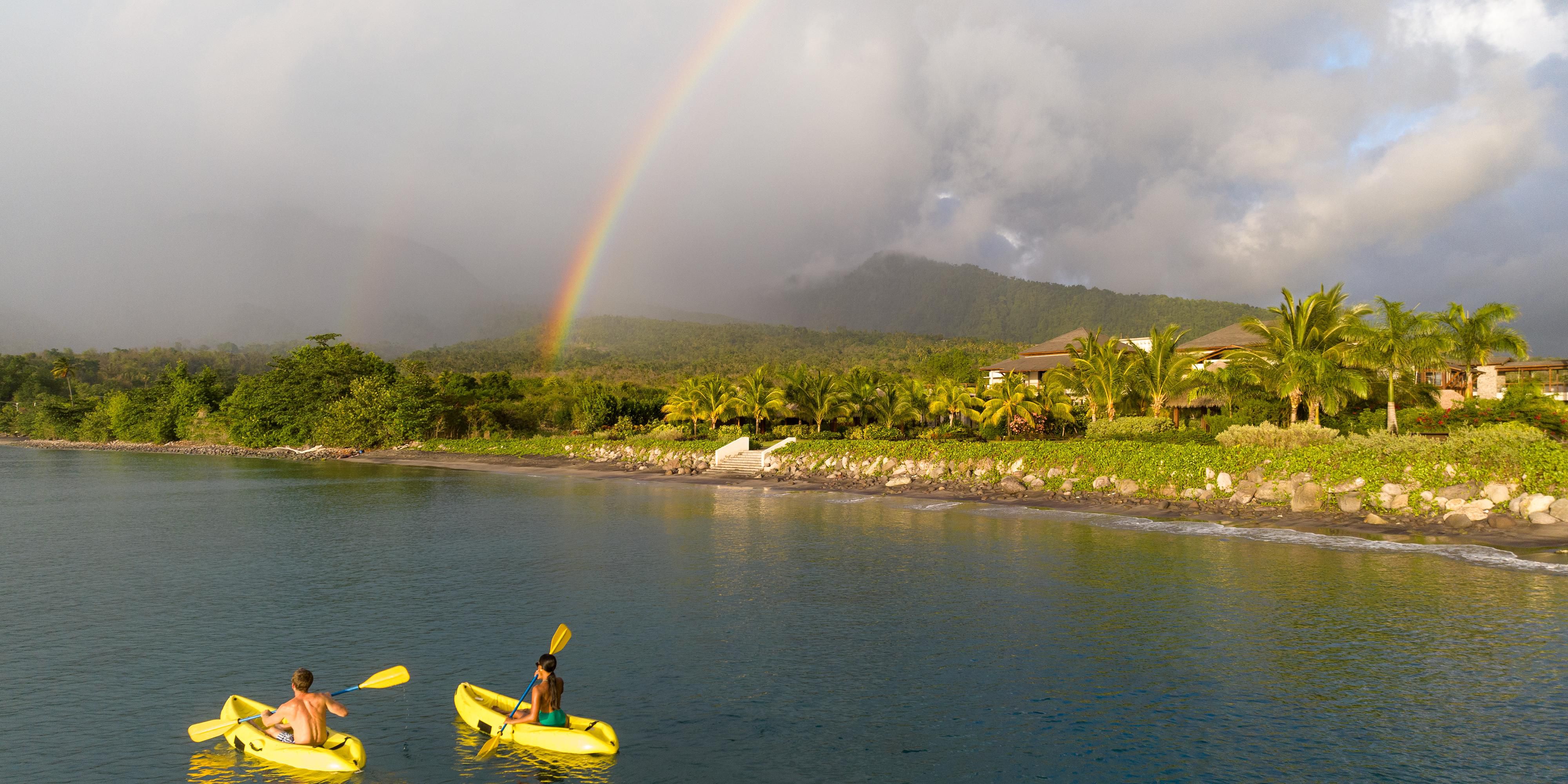 Kayak along the beachside in Dominica.