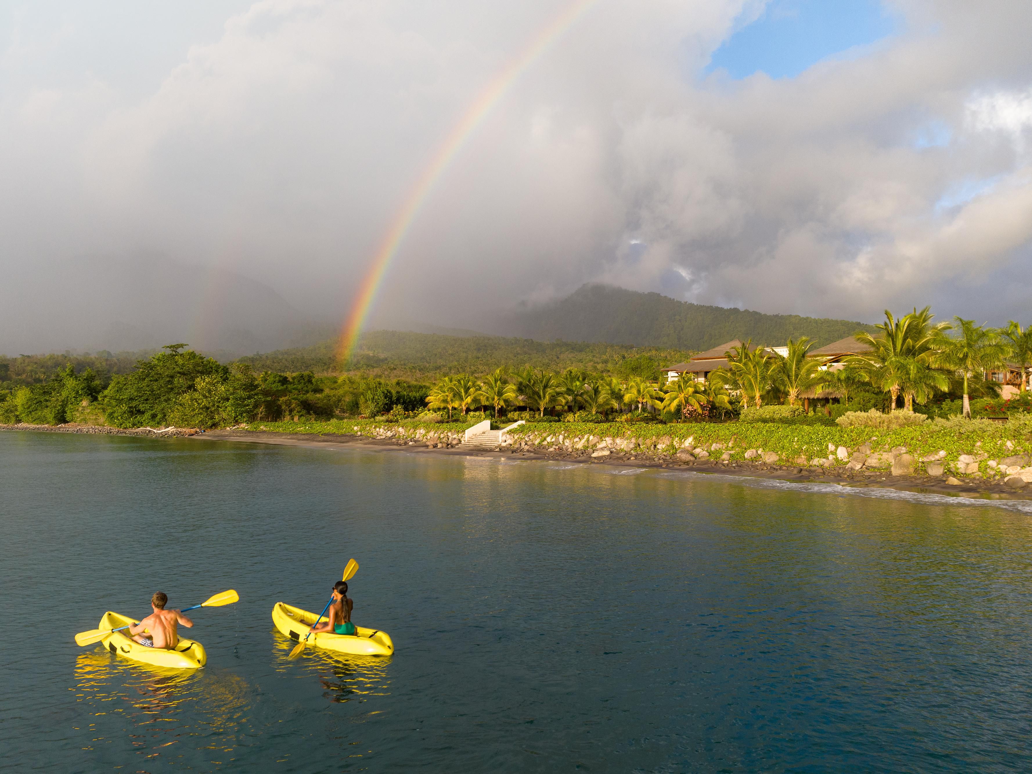 Kayak along the beachside in Dominica.
