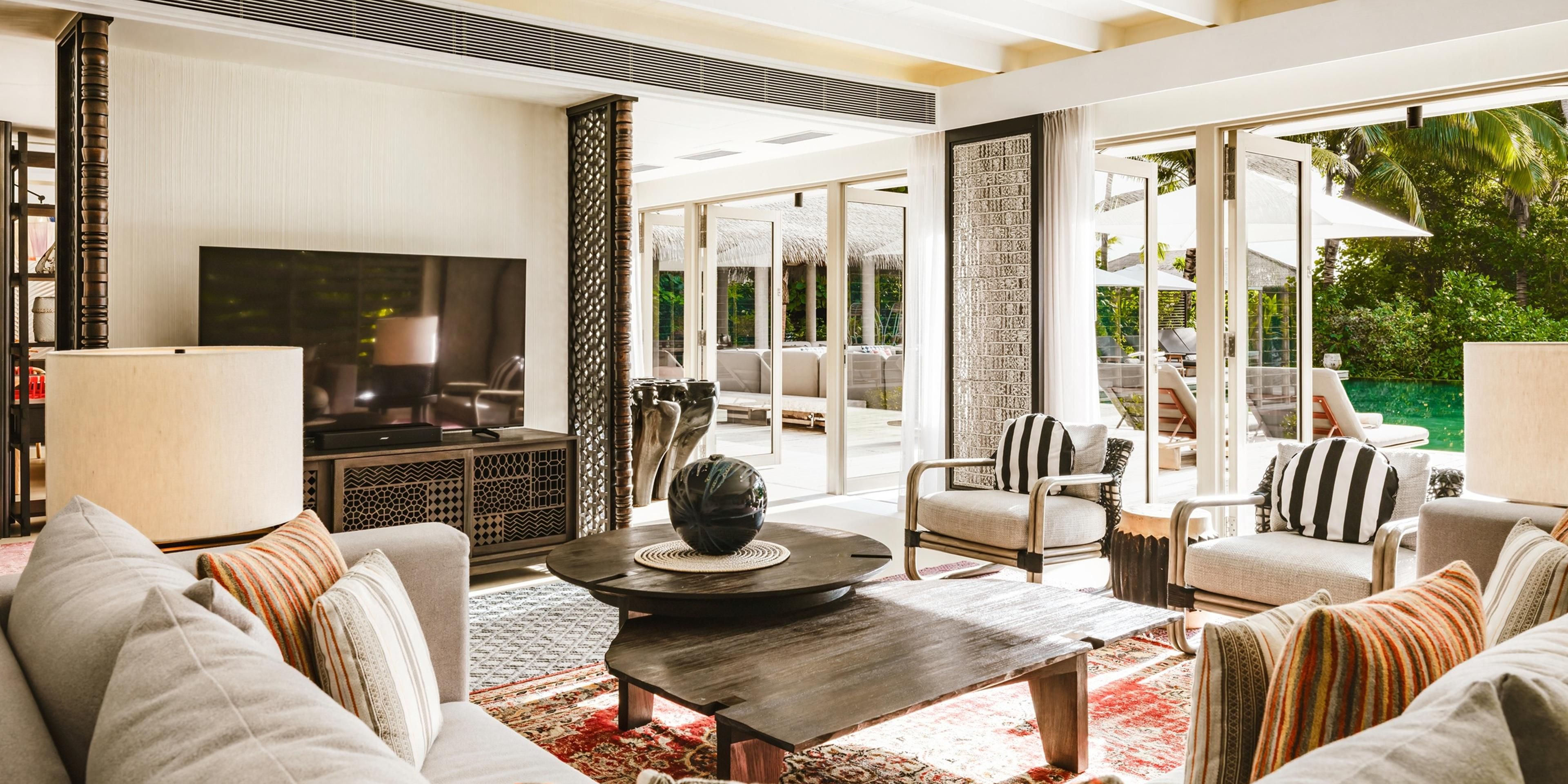 Three Bedroom Royal Beachfront Residence Living Room