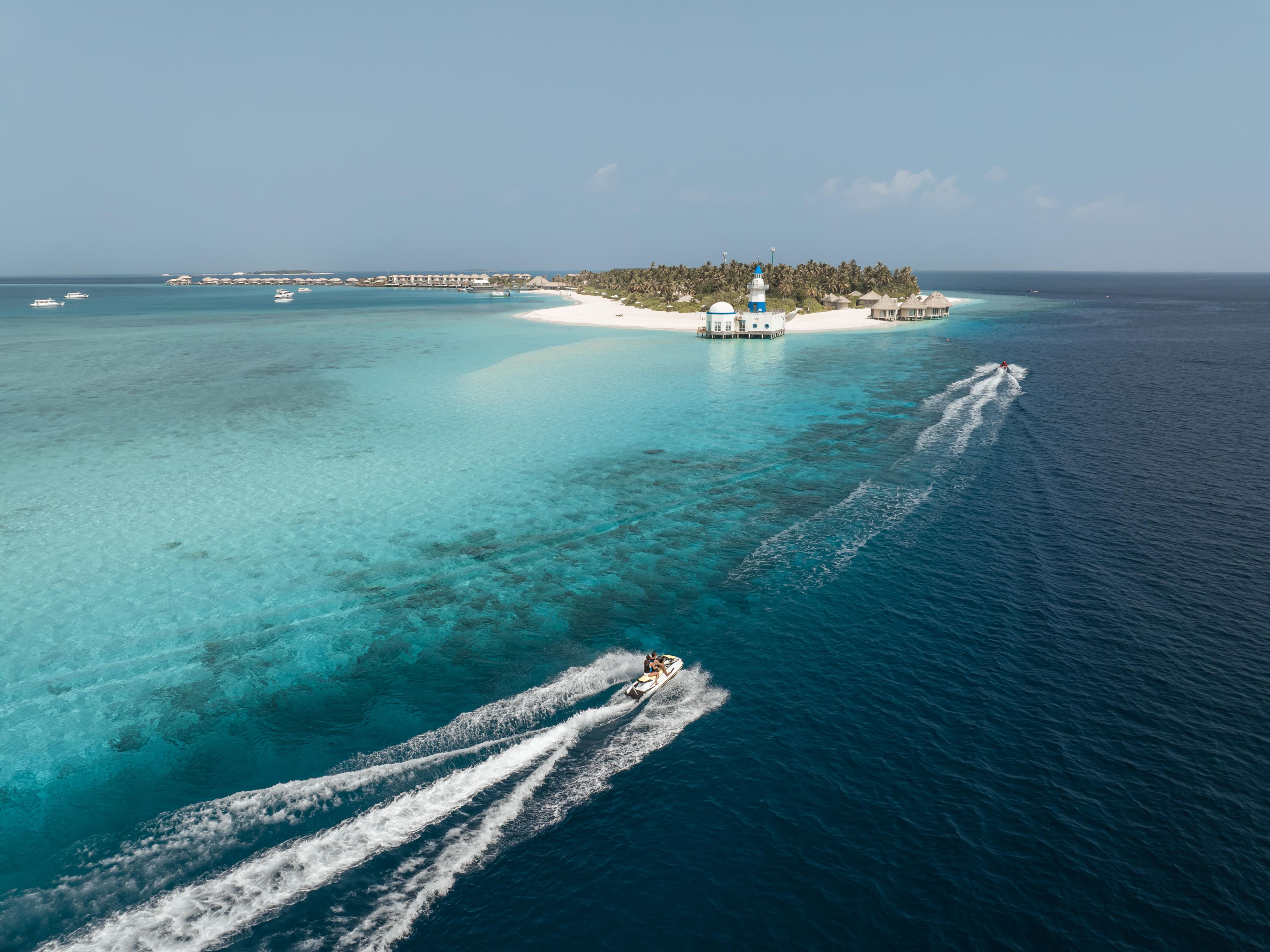 InterContinental Maldives Aerial View of Island and Watersports