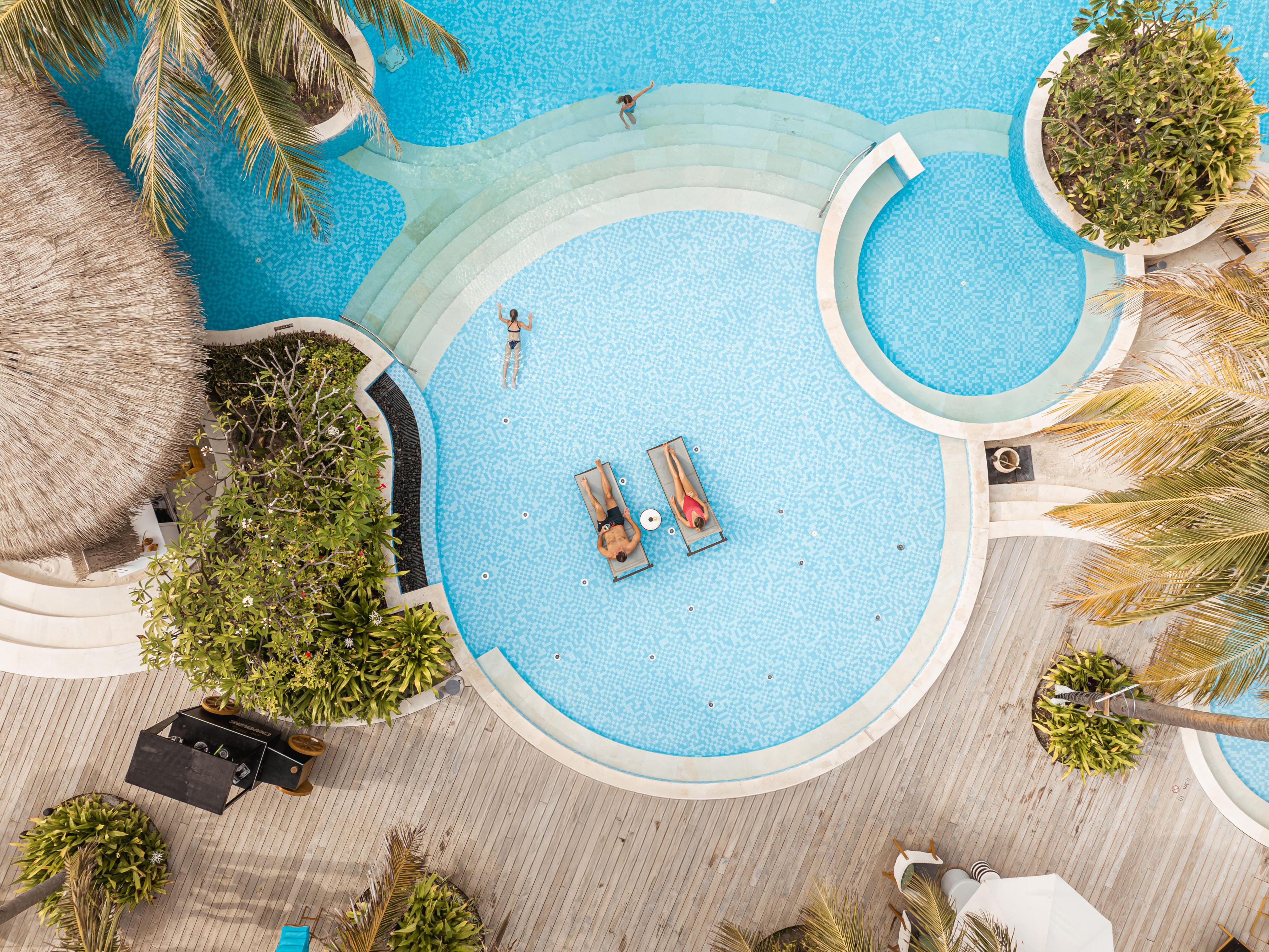 Aerial View of Main Pool at InterContinental Maldives