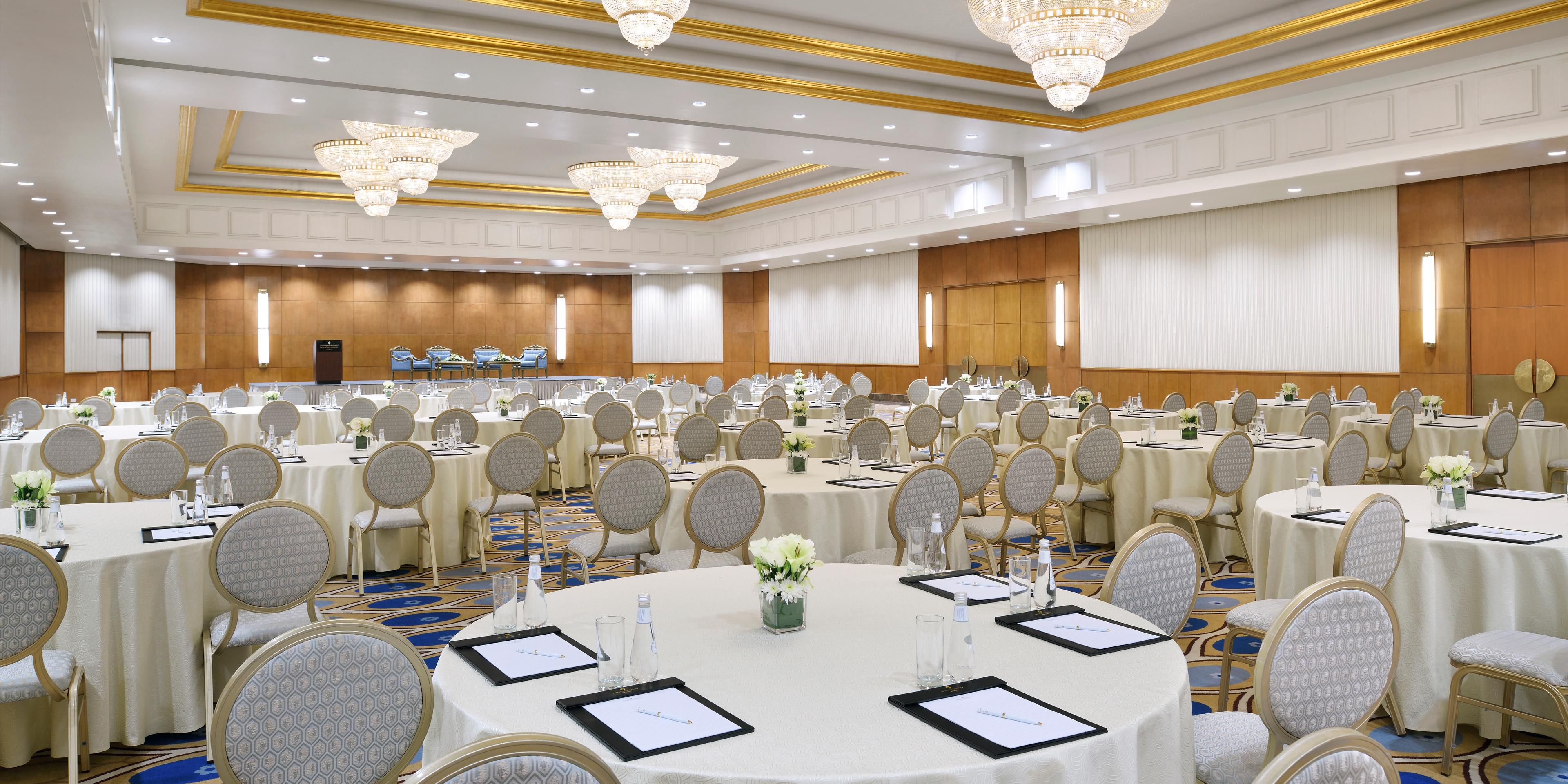 Recognized as a Leading Conference & Wedding Hotel for two consecutive years in a row, our stunning property features 13 versatile event rooms; while our legendary Buraidah Hall accommodates up to 1,500 guests. Our catering options include Local Origins (signature dishes inspired by our location), World Kitchen (international), and Vegetarian fare.