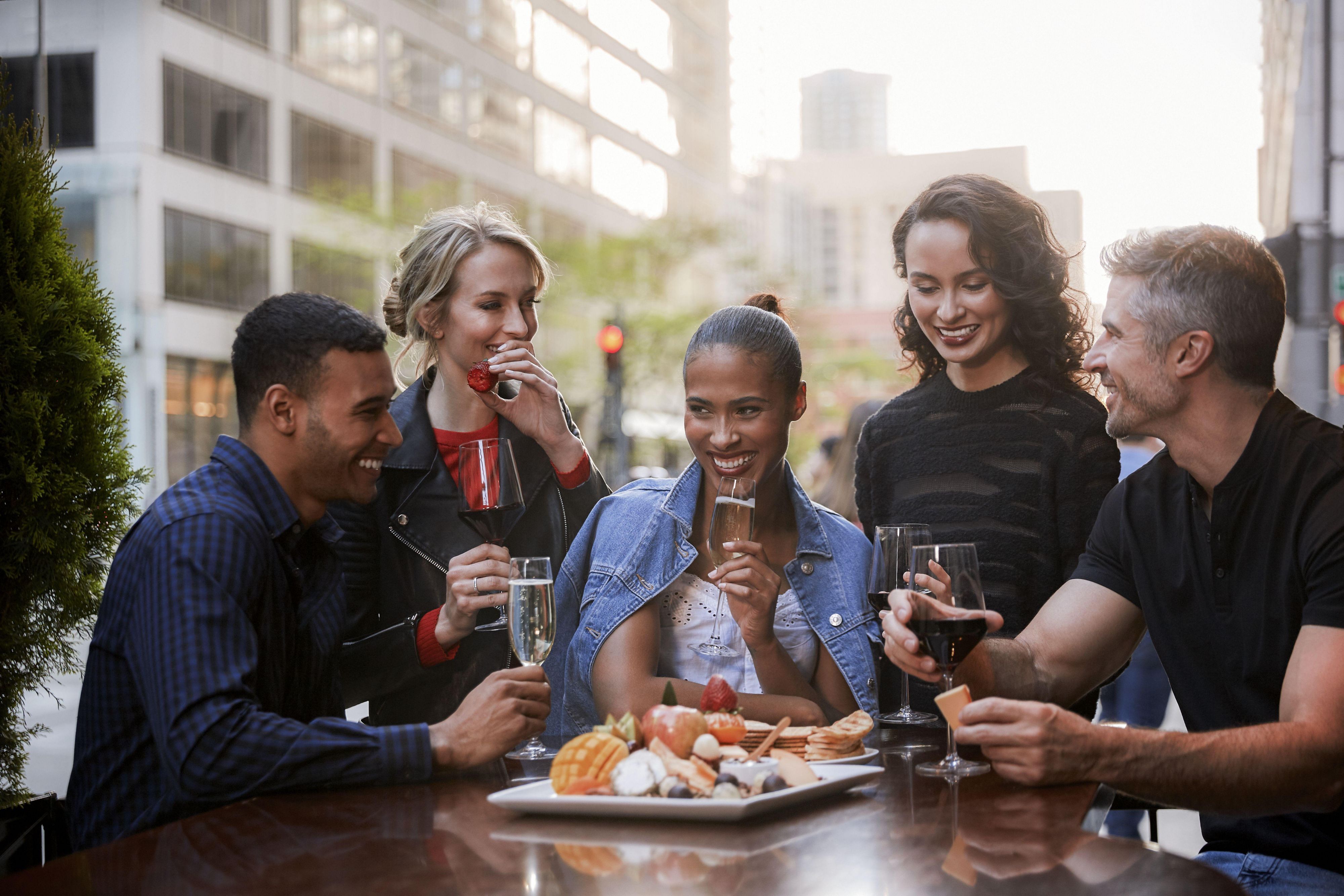 Friends having drinks