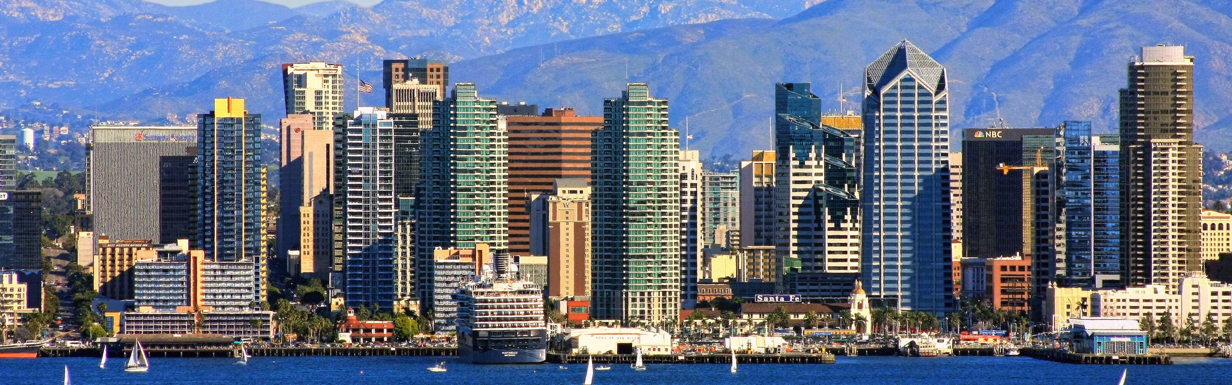 San Diego skyline and harbor on a clear day