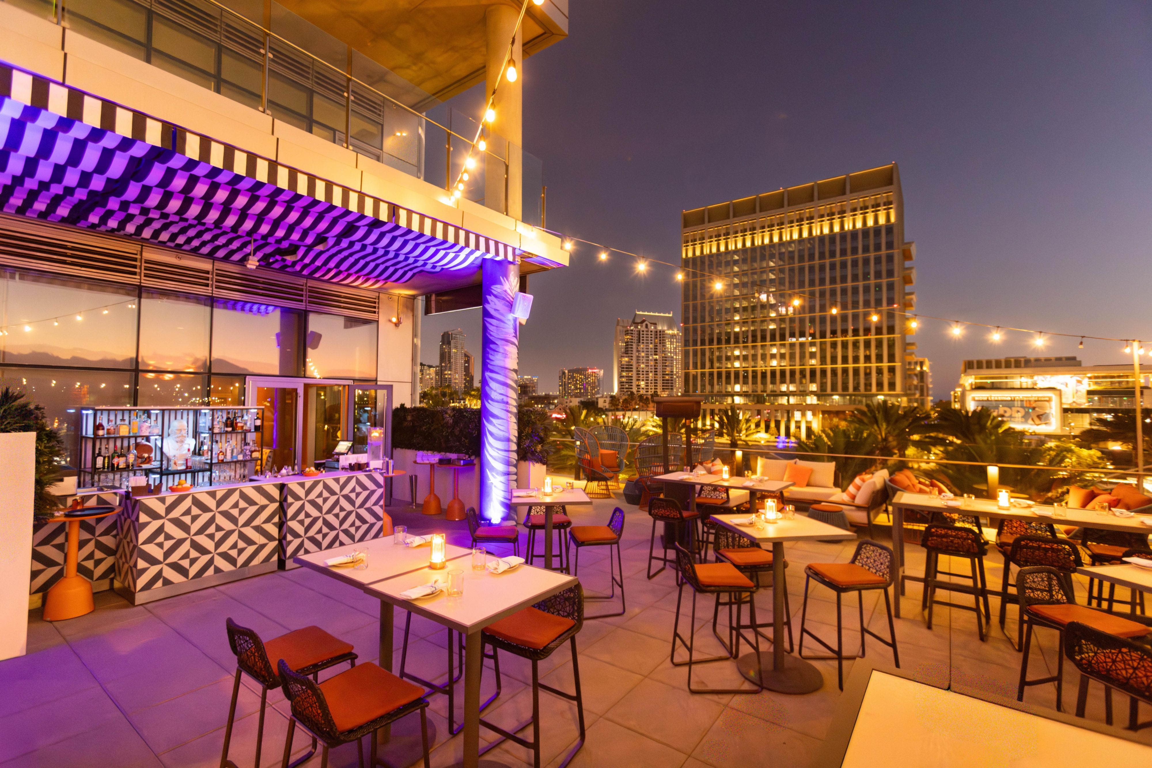 Garibaldi's rooftop terrace at evening