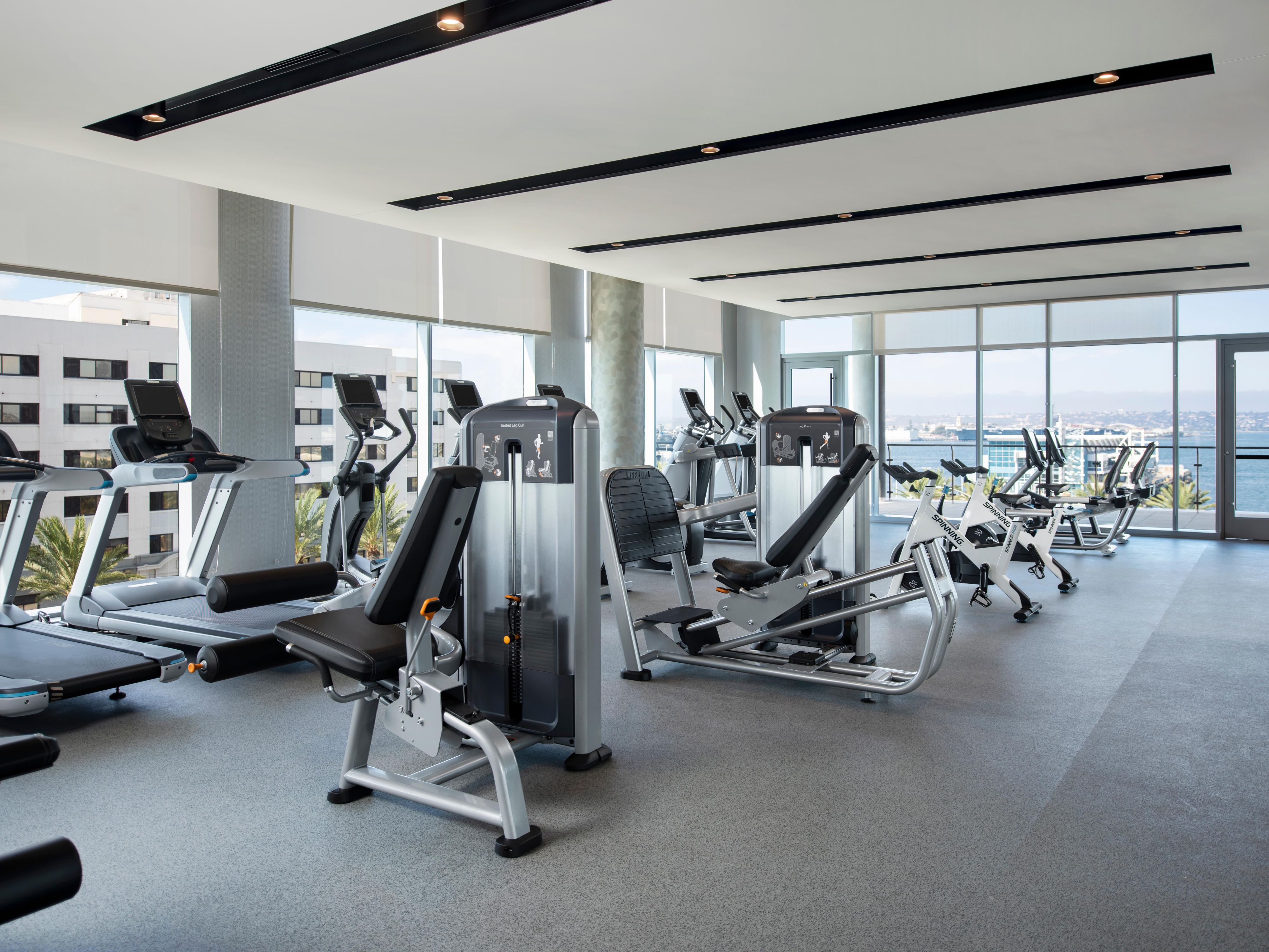 Fitness Center with views of San Diego Bay and the City skyline