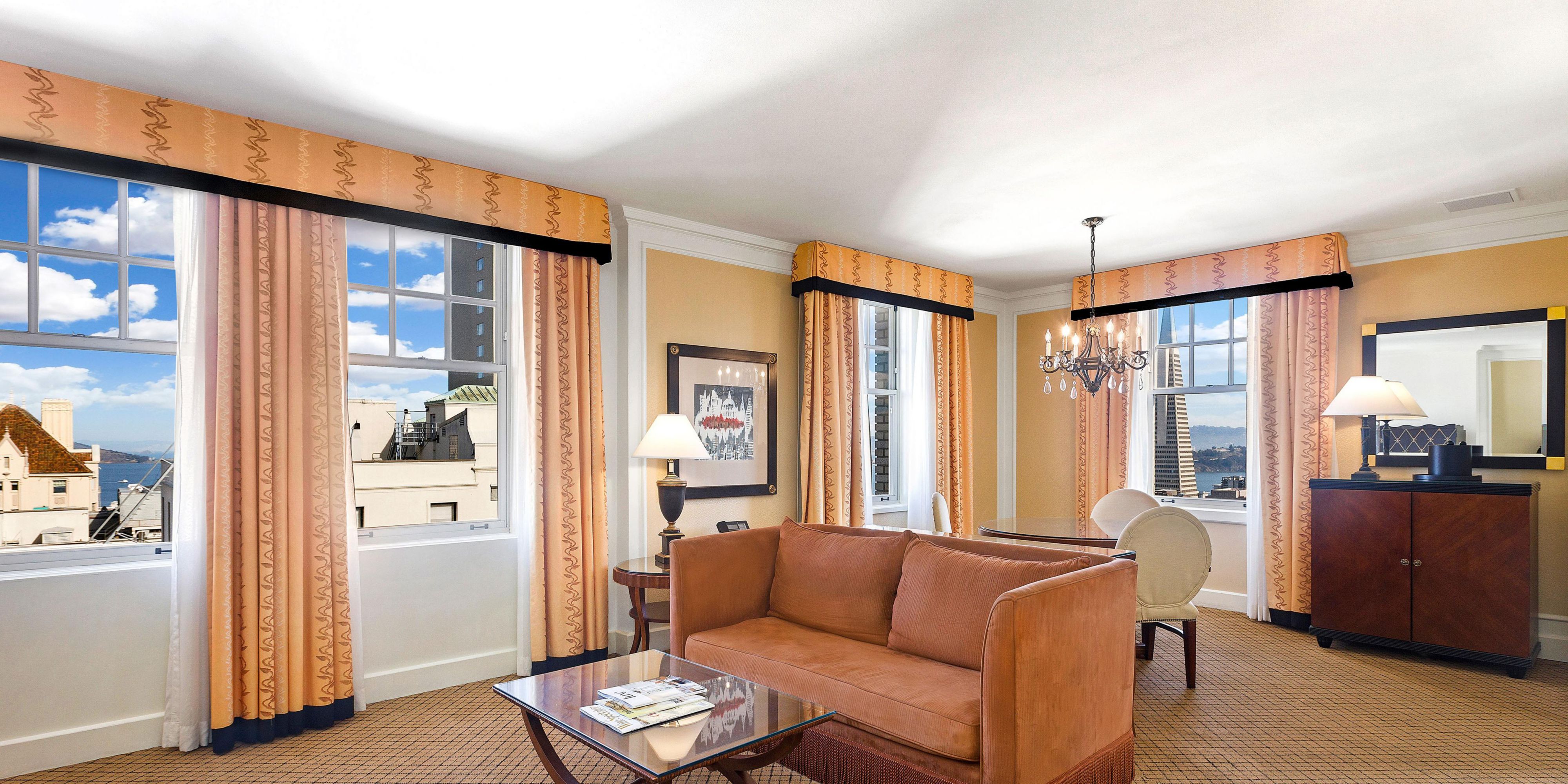 Spacious corner suite with gorgeous views.