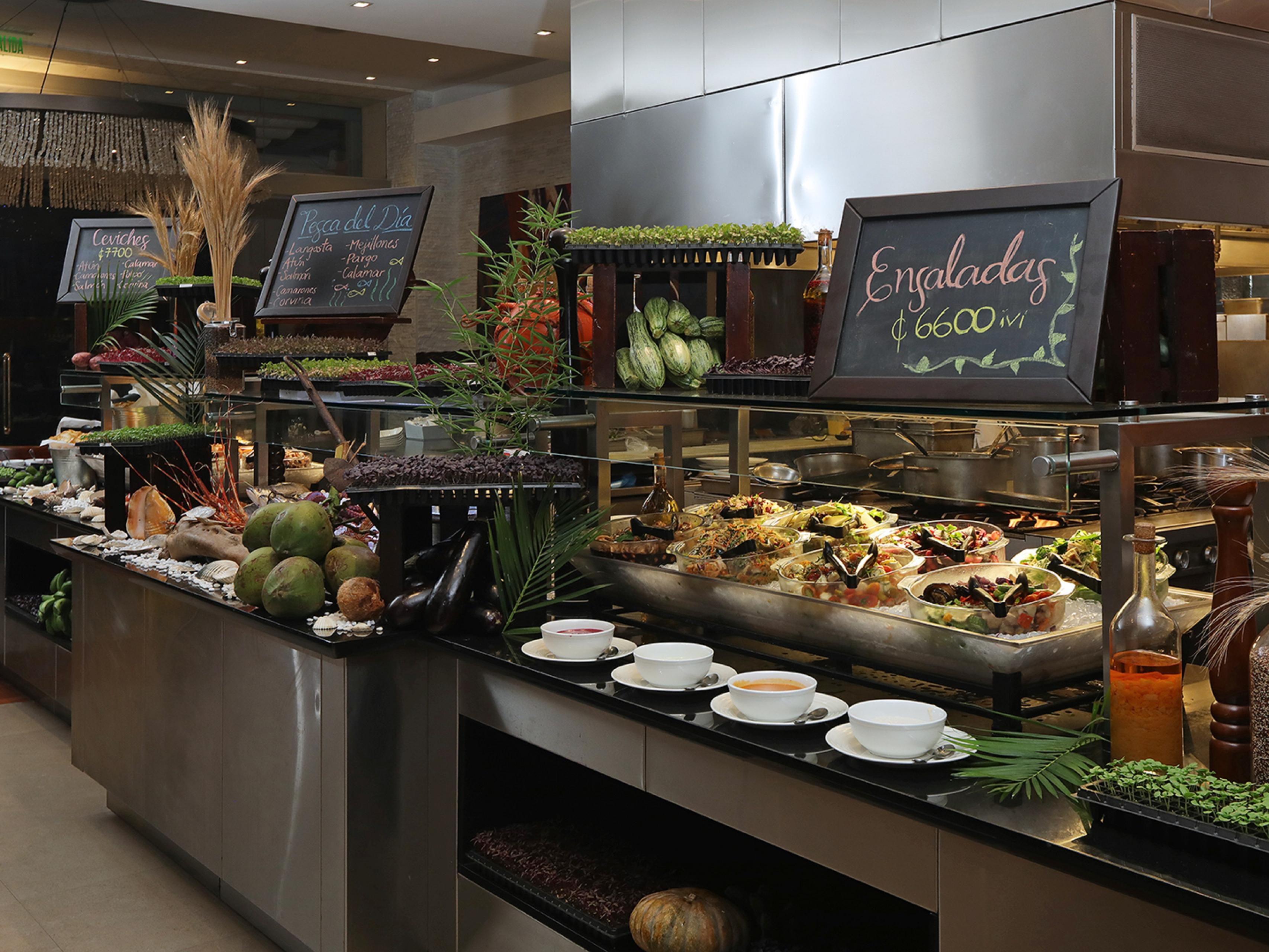 Variety of salads.